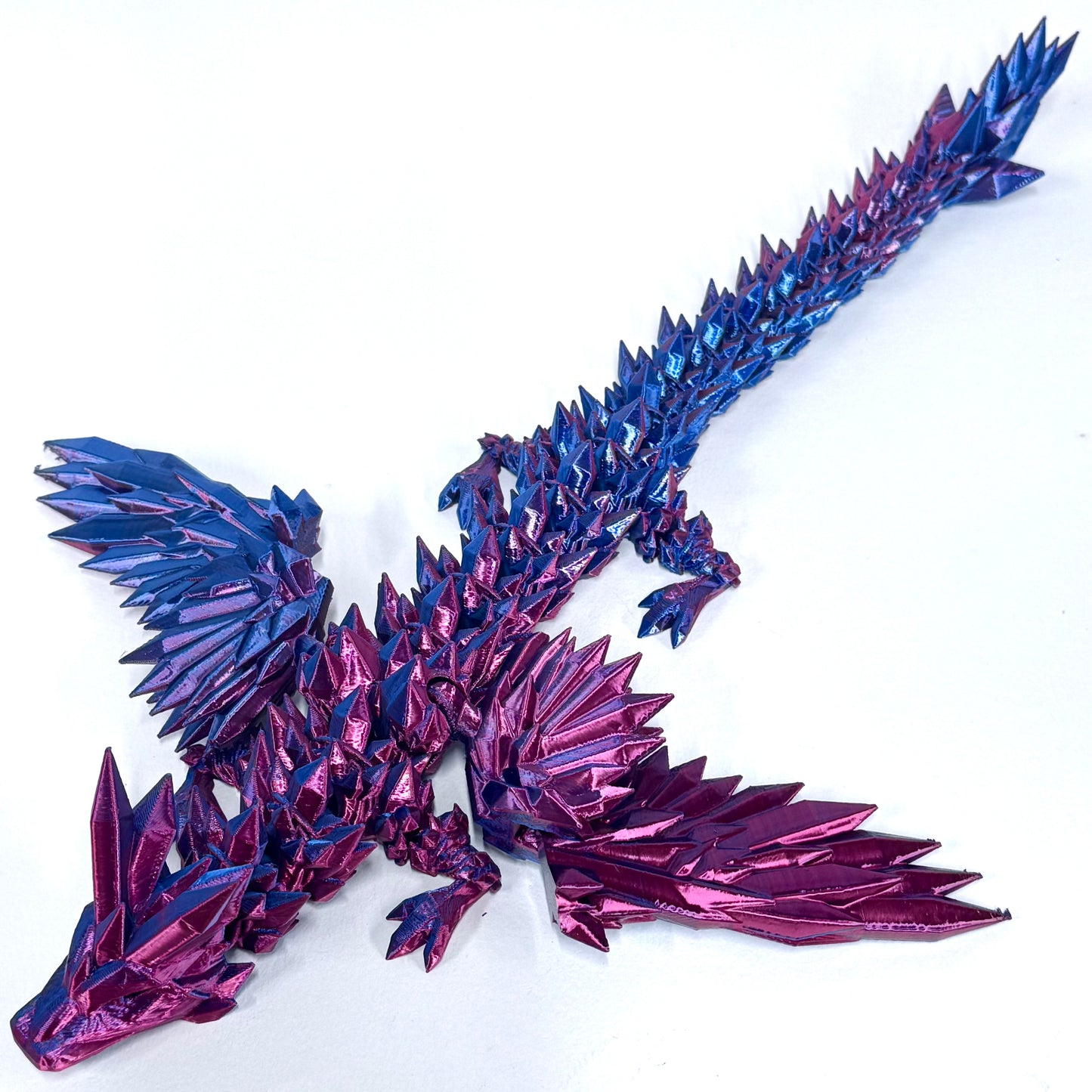 Large Crystal Wing Dragon | 3D Printed Articulated Figure