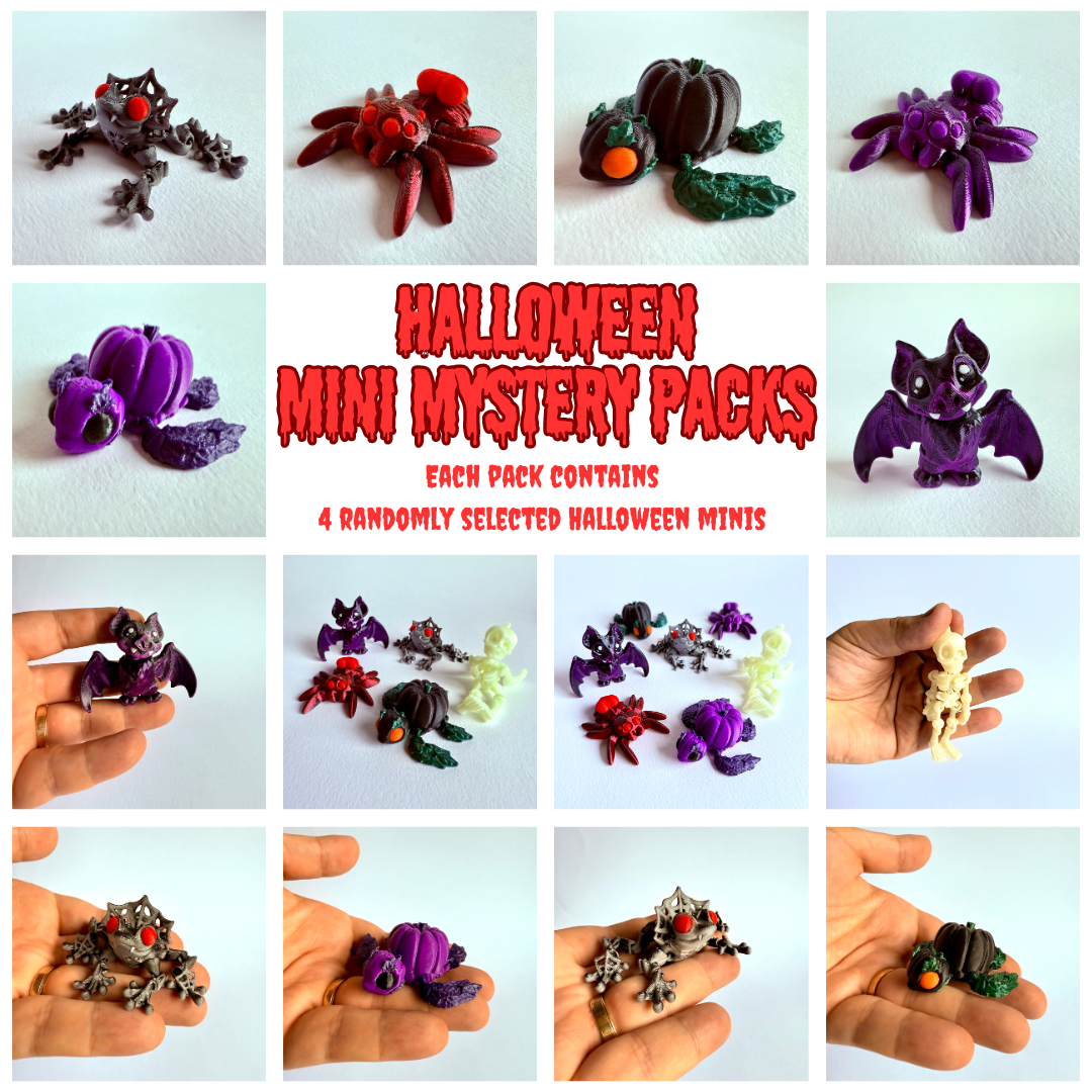 Halloween Mini Mystery Pack | 3D Printed 4 Piece Set