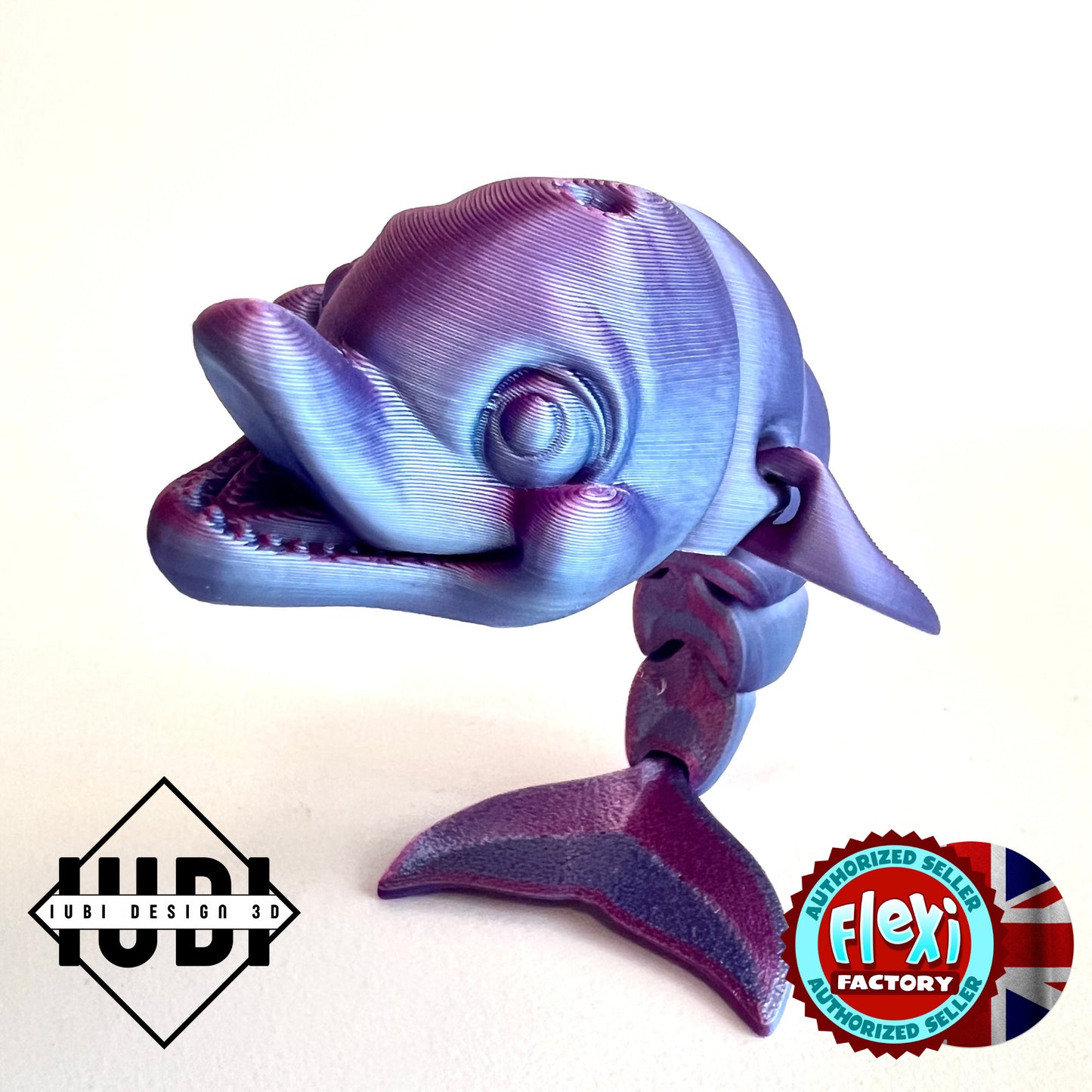 3D Printed Articulating Dolphin | Standing Tail Figure