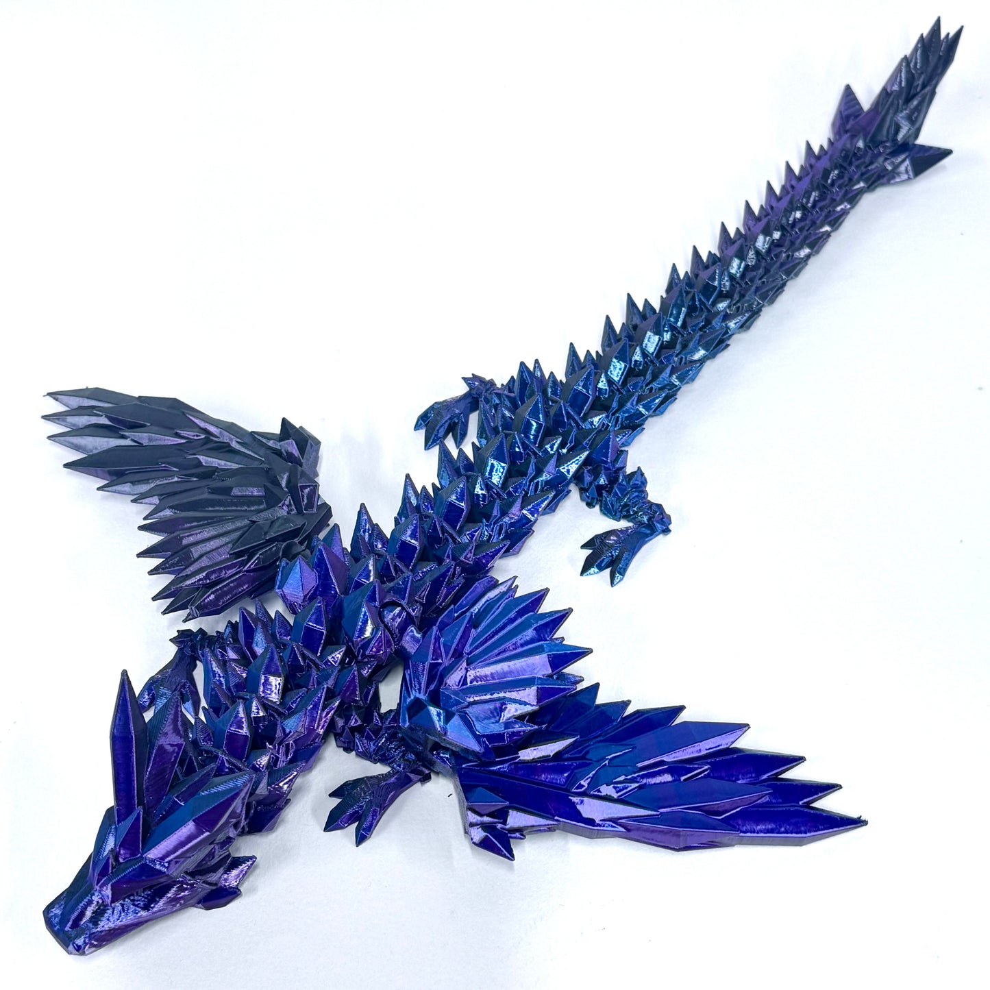 Large Crystal Wing Dragon | 3D Printed Articulated Figure