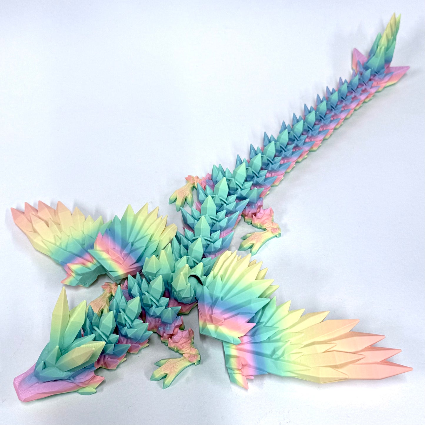 Large Crystal Wing Dragon | 3D Printed Articulated Figure