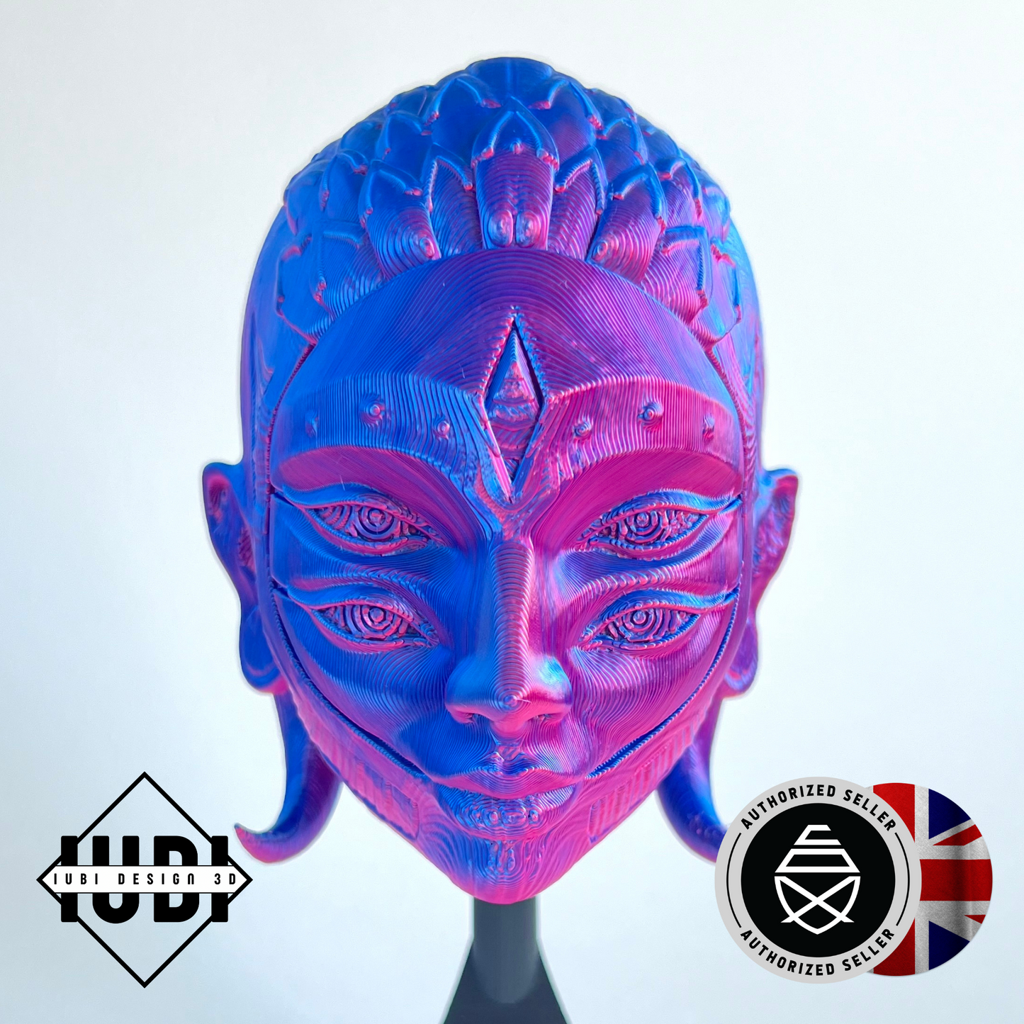3D Printed Arlequin Mask Wall Art | Venetian Masquerade Decor