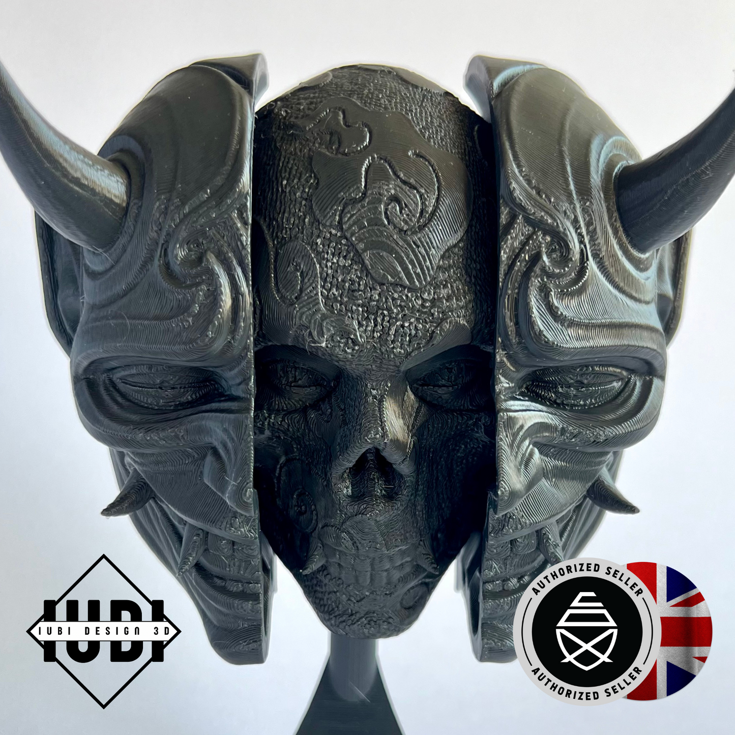 3D Printed Behind Oni Mask Wall Art | Japanese Folklore