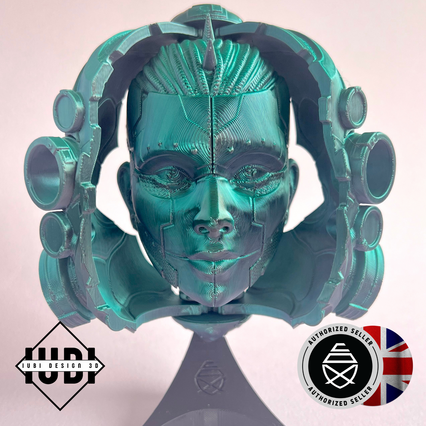 3D Printed Cyberpunk Mask Wall Art | Sci-Fi Home Decor