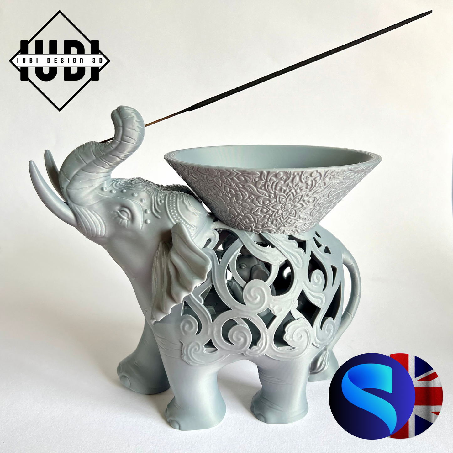 3D Printed Elephant Incense Holder | Elephant Decor