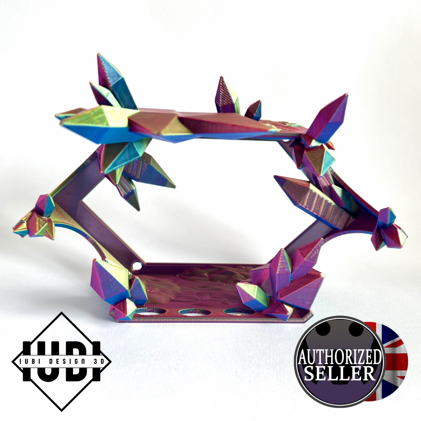 Crystal Cave Dragon Stand | 3D Printed Wall & Desk Mount Display