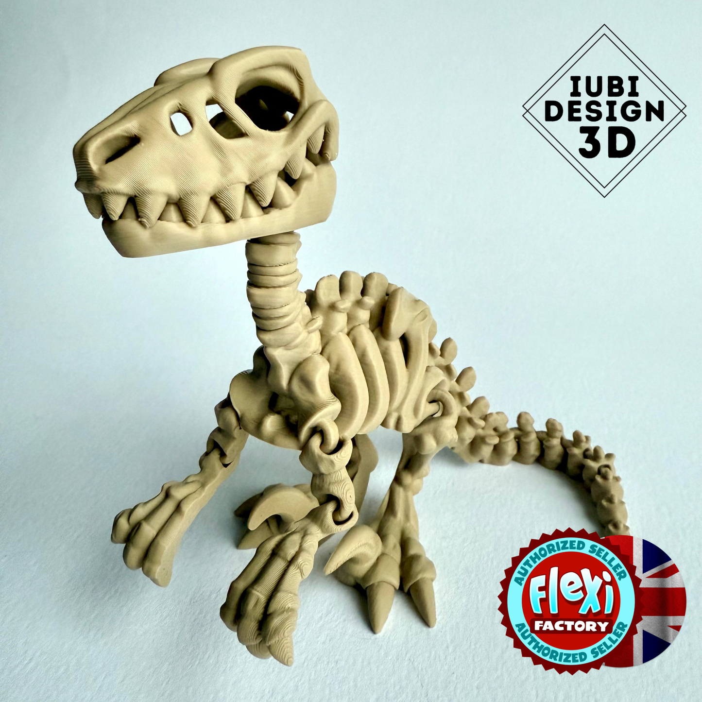 3D Printed Skeleton Velociraptor | Articulating Dinosaur Figure