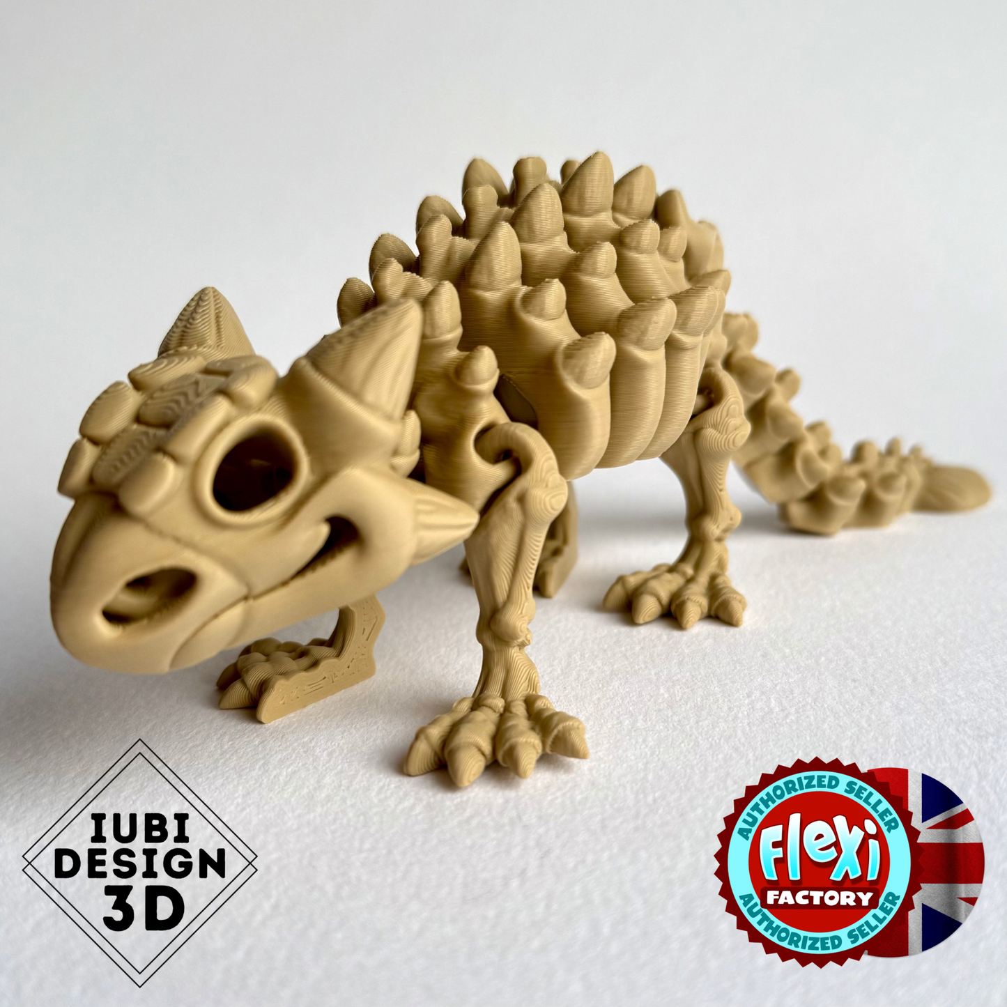 3D Printed Skeleton Ankylosaurus | Articulating Dinosaur Figure