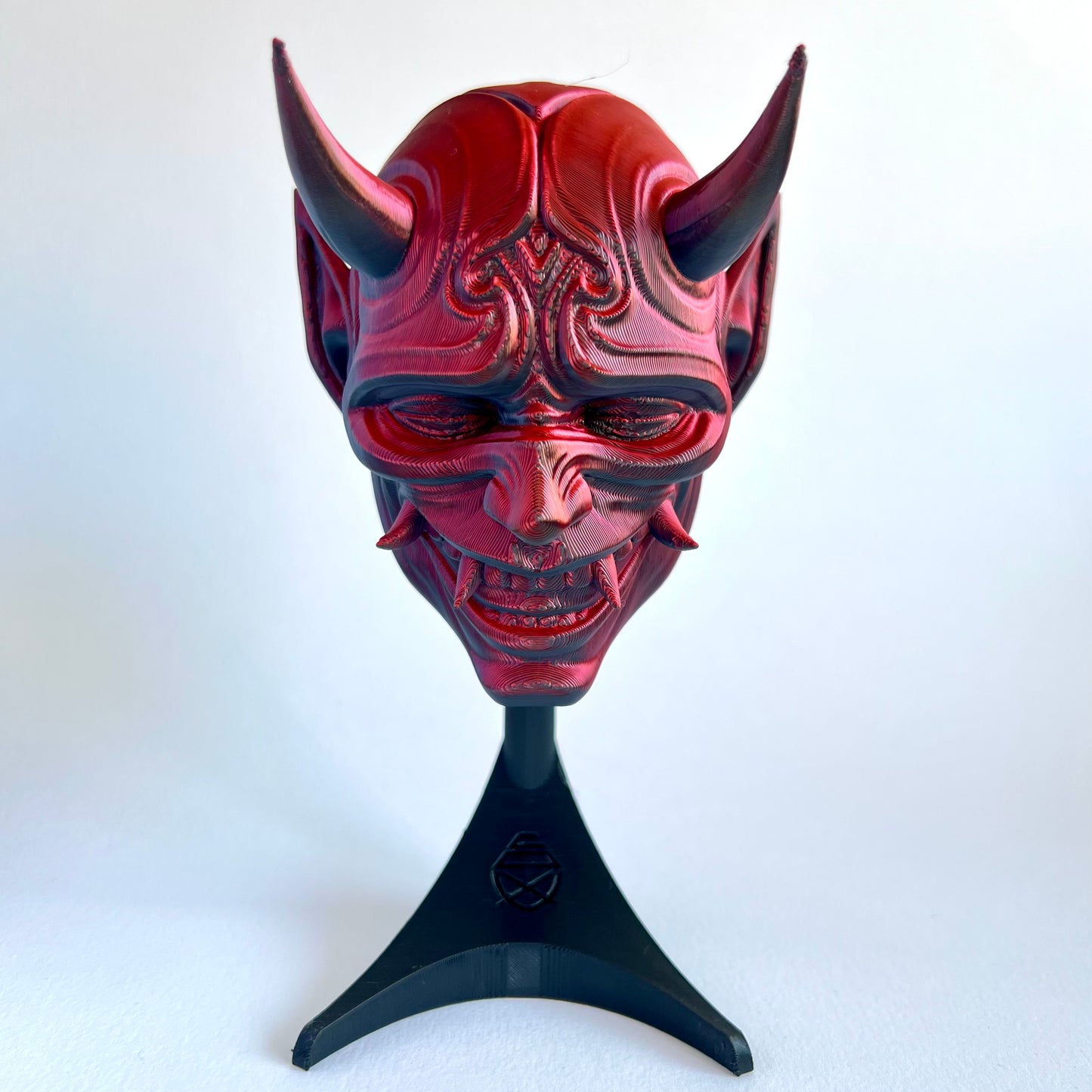 3D Printed Oni Mask Wall Art | Japanese Demon Decor