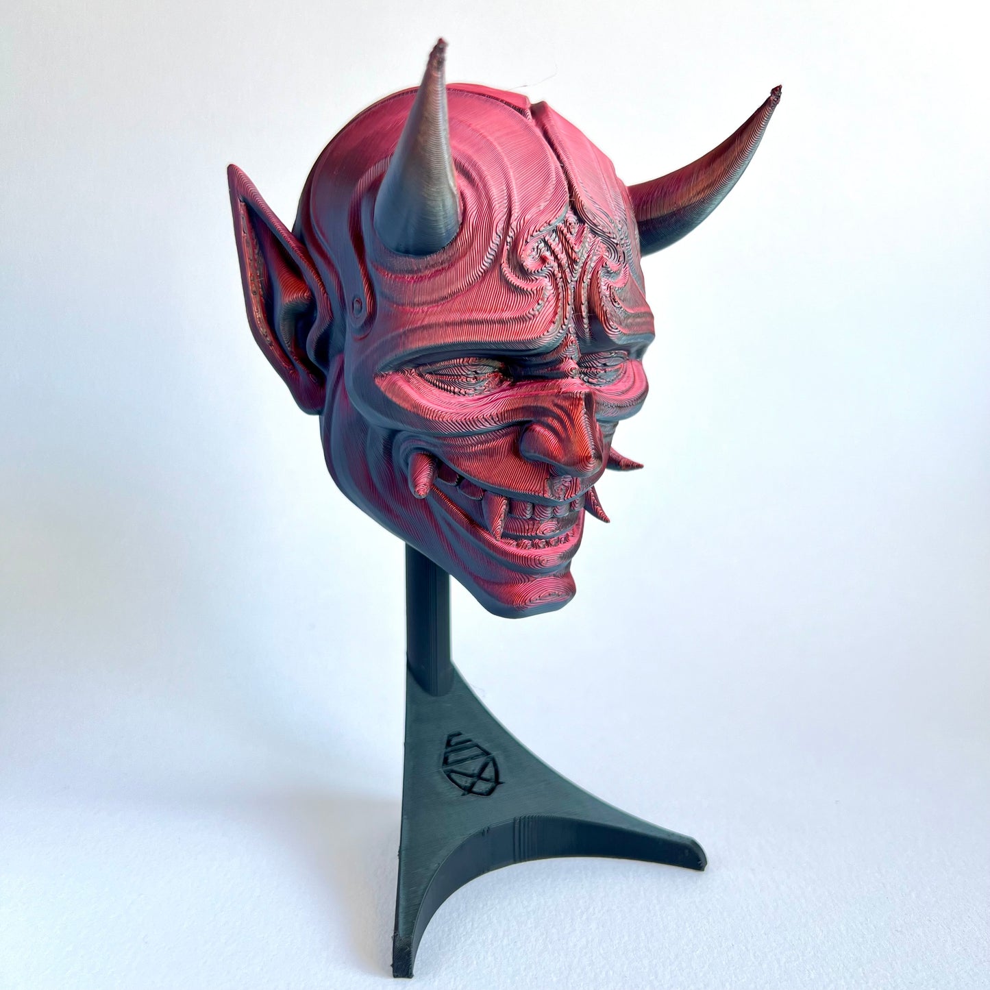 3D Printed Oni Mask Wall Art | Japanese Demon Decor