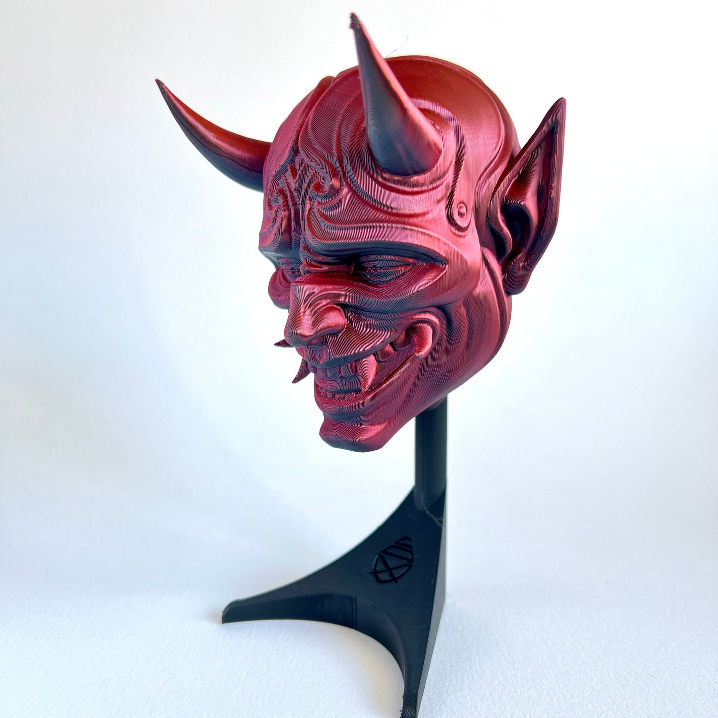 3D Printed Oni Mask Wall Art | Japanese Demon Decor