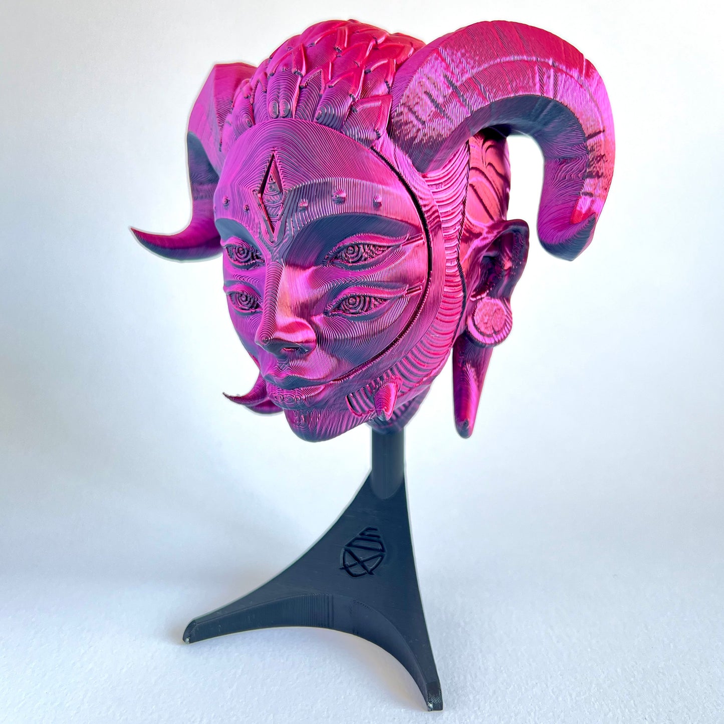 3D Printed Hellequin Mask Wall Art | Venetian Masquerade Decor