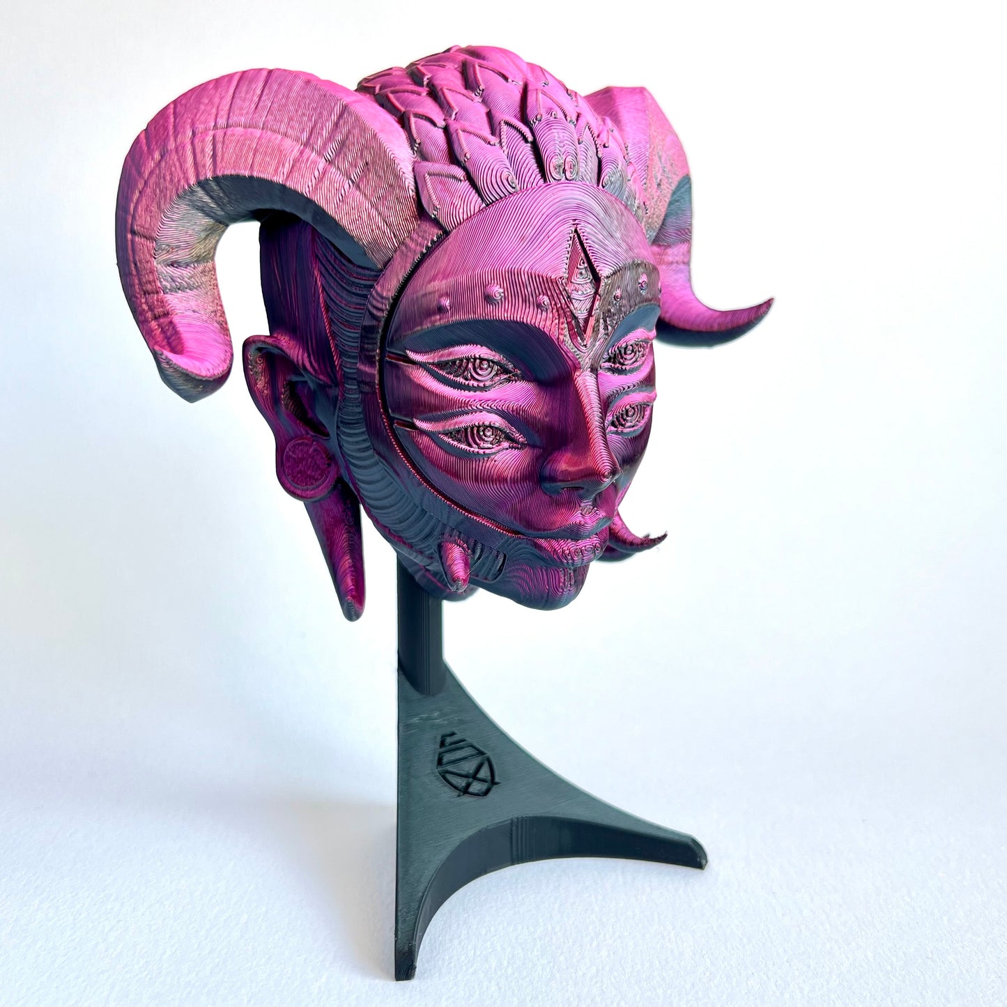 3D Printed Hellequin Mask Wall Art | Venetian Masquerade Decor