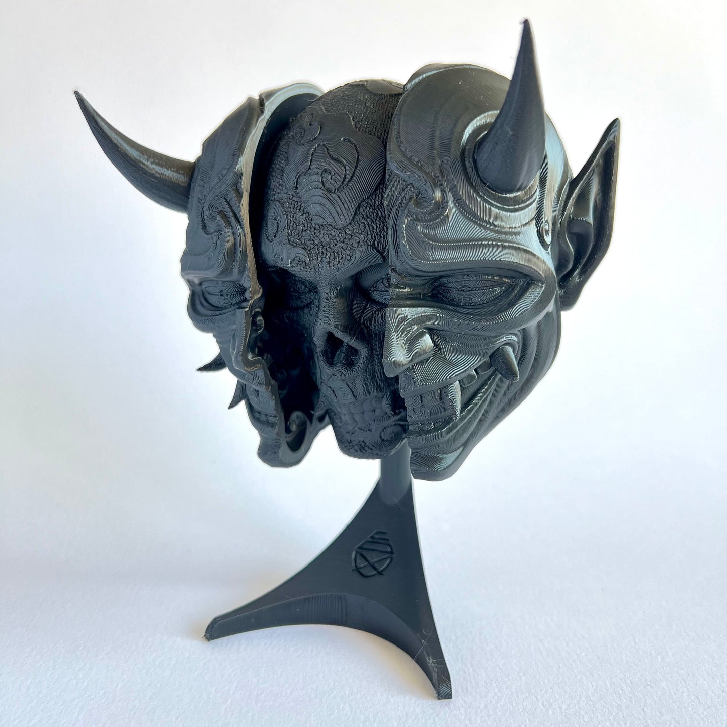 3D Printed Behind Oni Mask Wall Art | Japanese Folklore