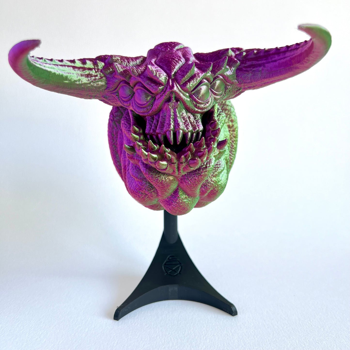 3D Printed Ushi Beast Mask Wall Art | Japanese Demon Decor