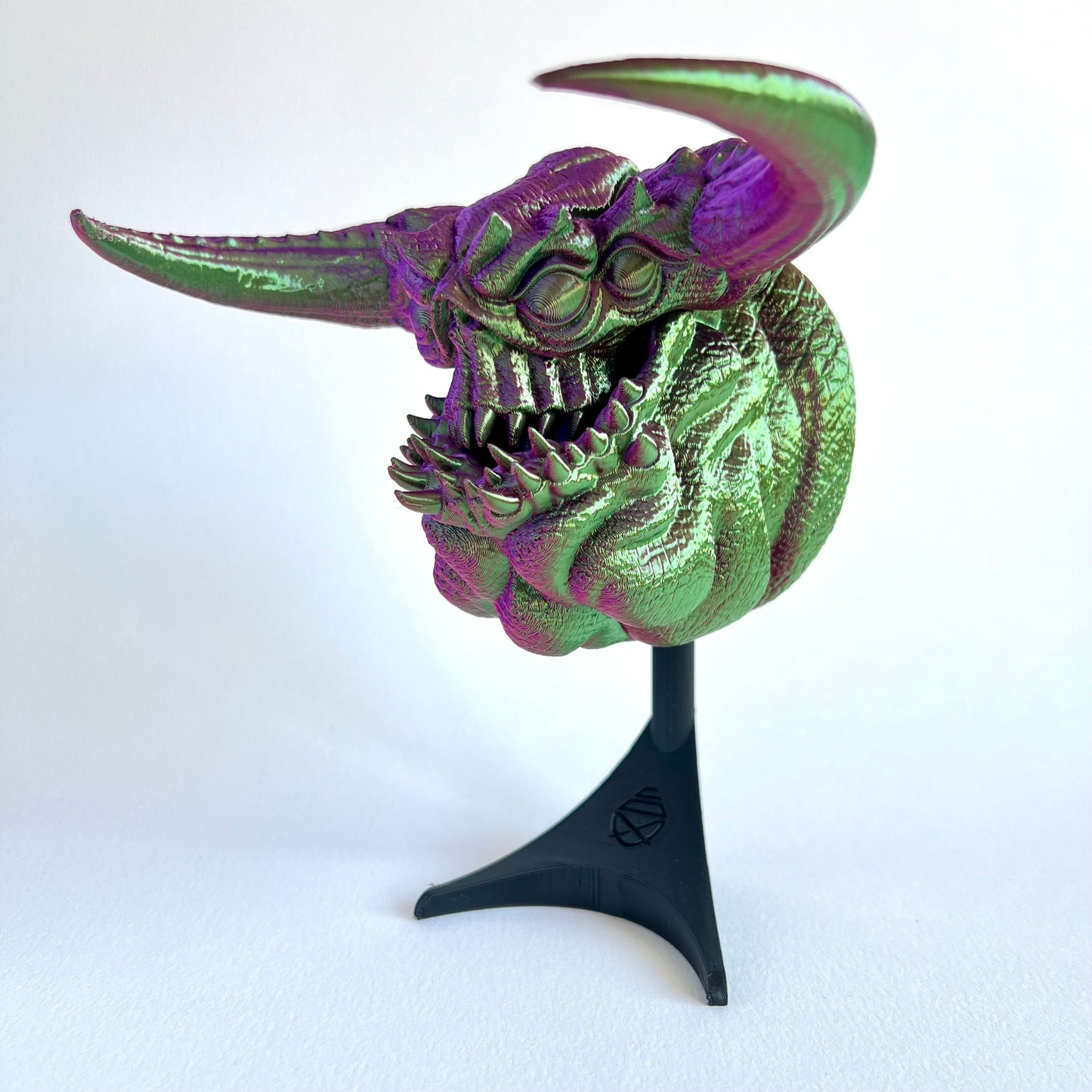 3D Printed Ushi Beast Mask Wall Art | Japanese Demon Decor