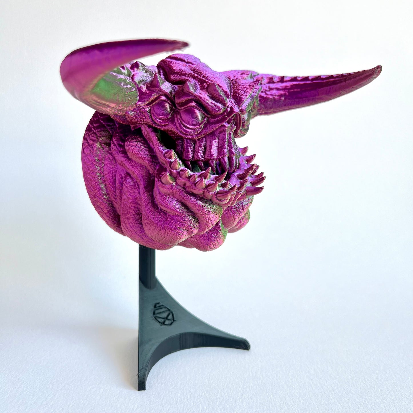 3D Printed Ushi Beast Mask Wall Art | Japanese Demon Decor