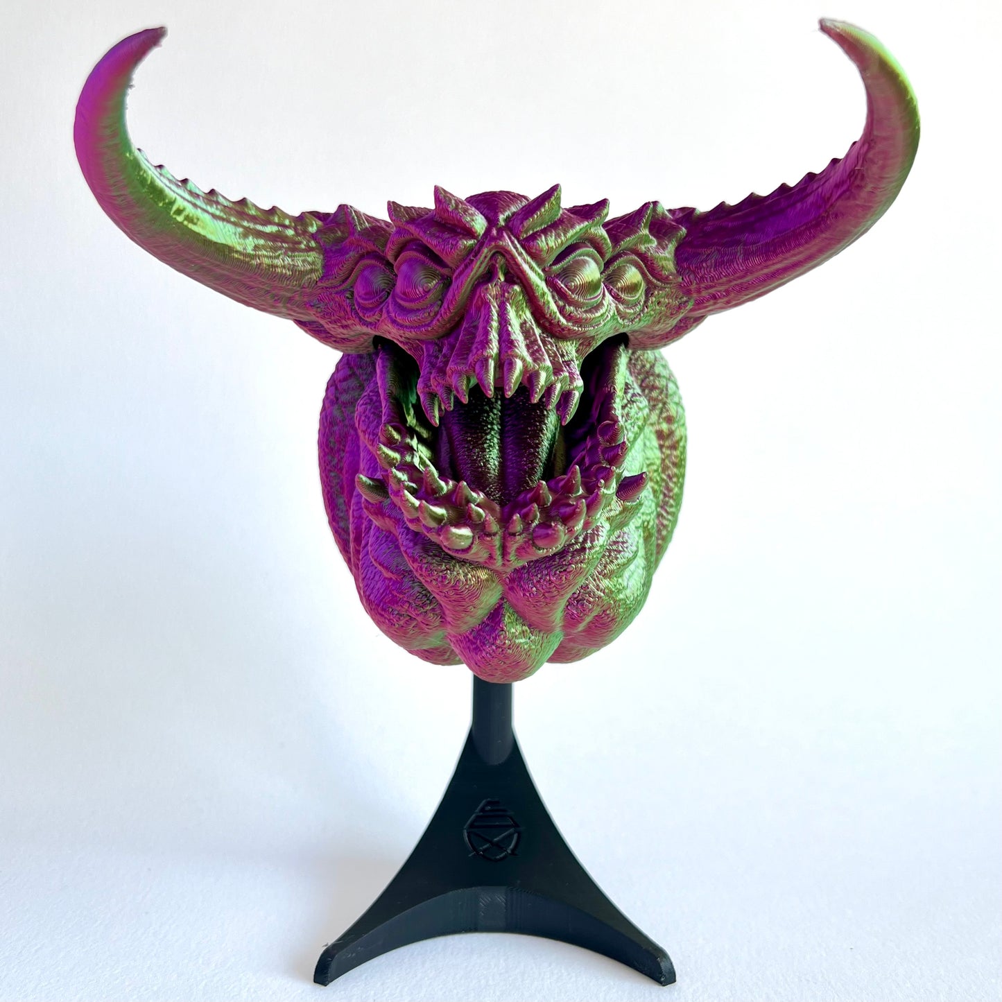 3D Printed Ushi Beast Mask Wall Art | Japanese Demon Decor