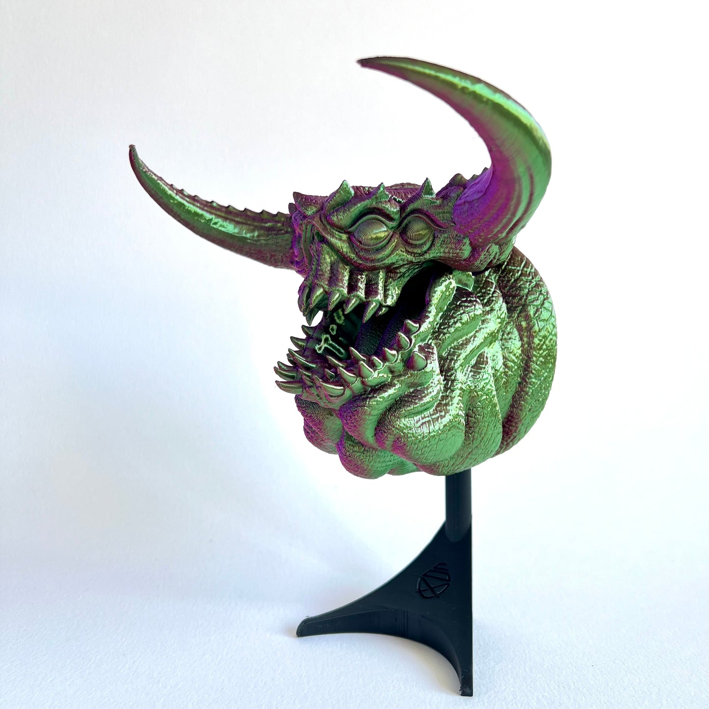 3D Printed Ushi Beast Mask Wall Art | Japanese Demon Decor