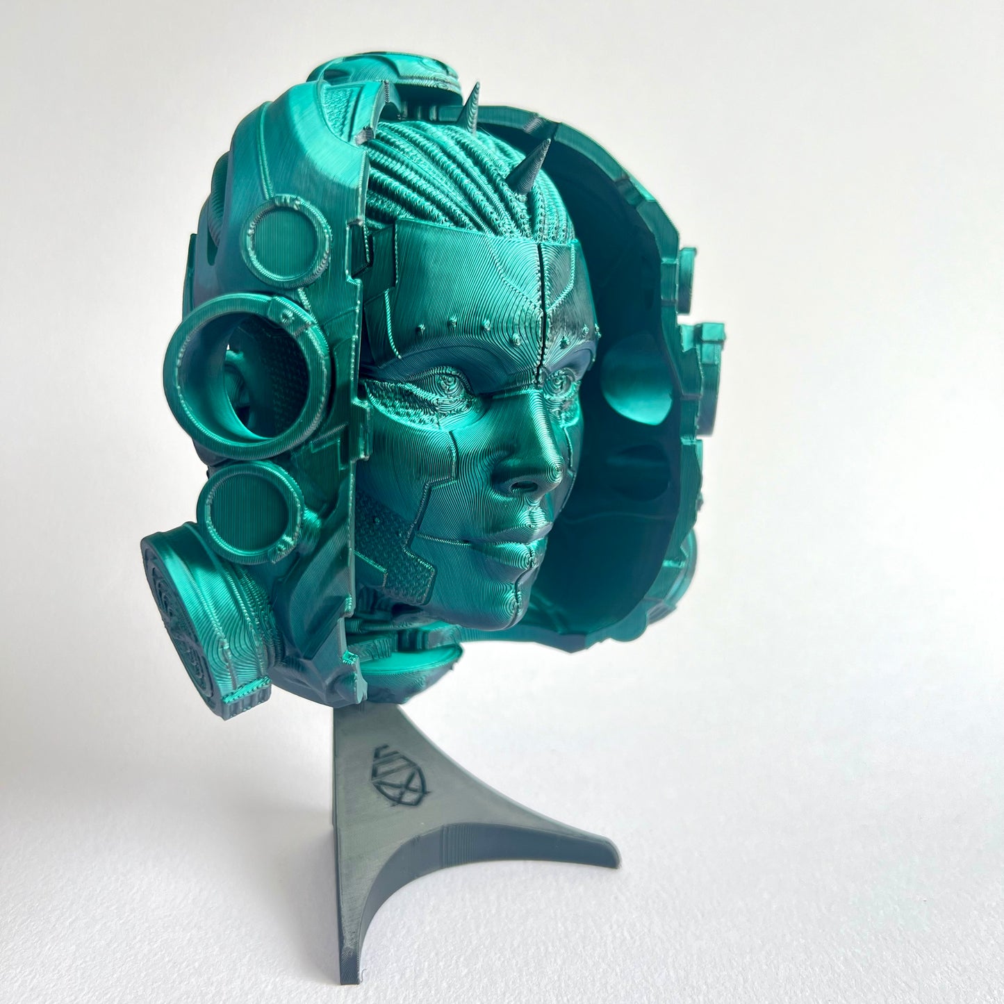 3D Printed Cyberpunk Mask Wall Art | Sci-Fi Home Decor