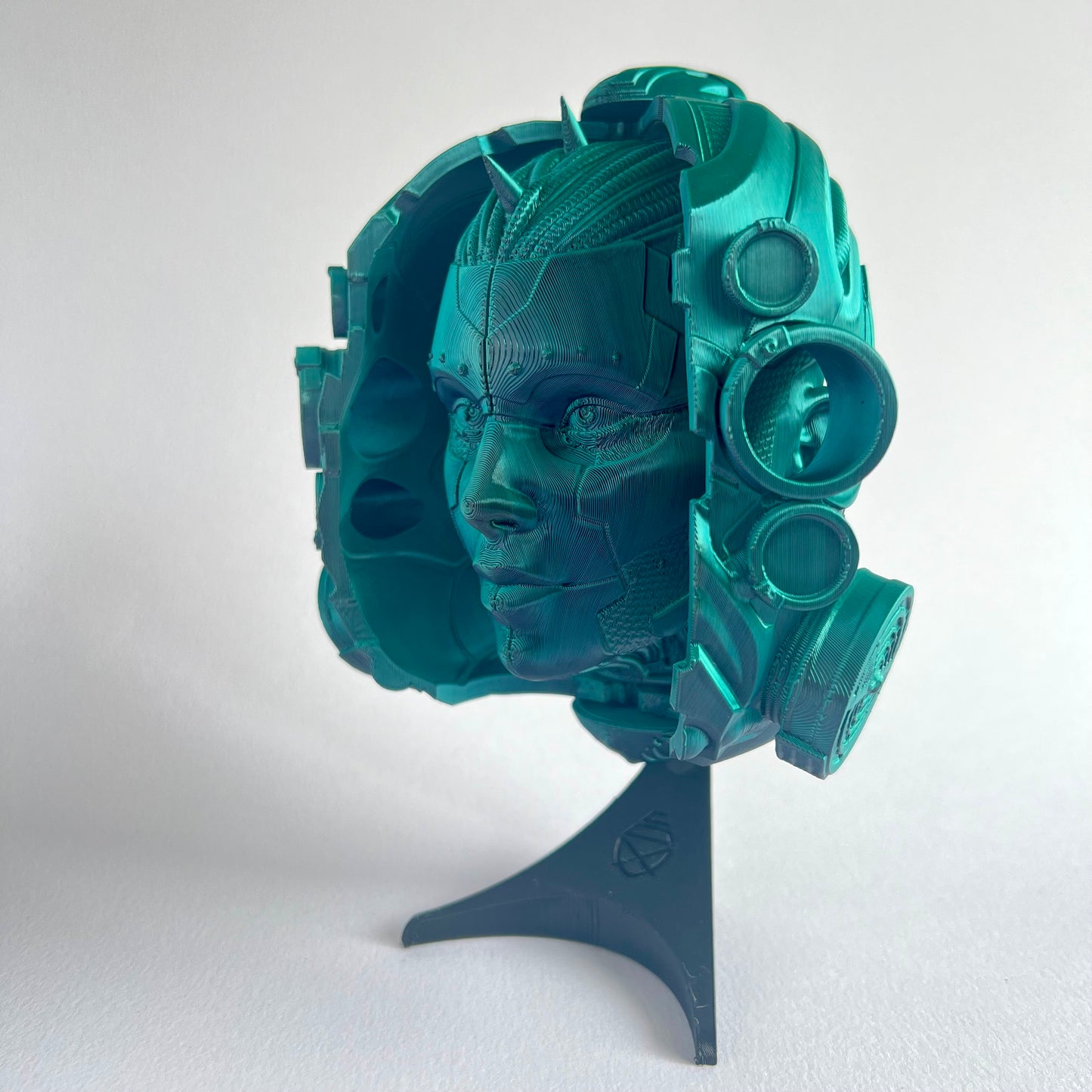 3D Printed Cyberpunk Mask Wall Art | Sci-Fi Home Decor