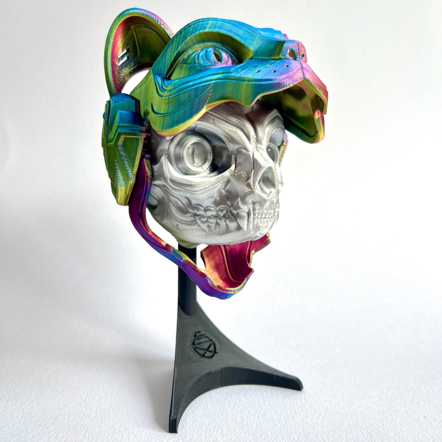 3D Printed Cat Bot Mask Wall Art | Cyberpunk Home Decor