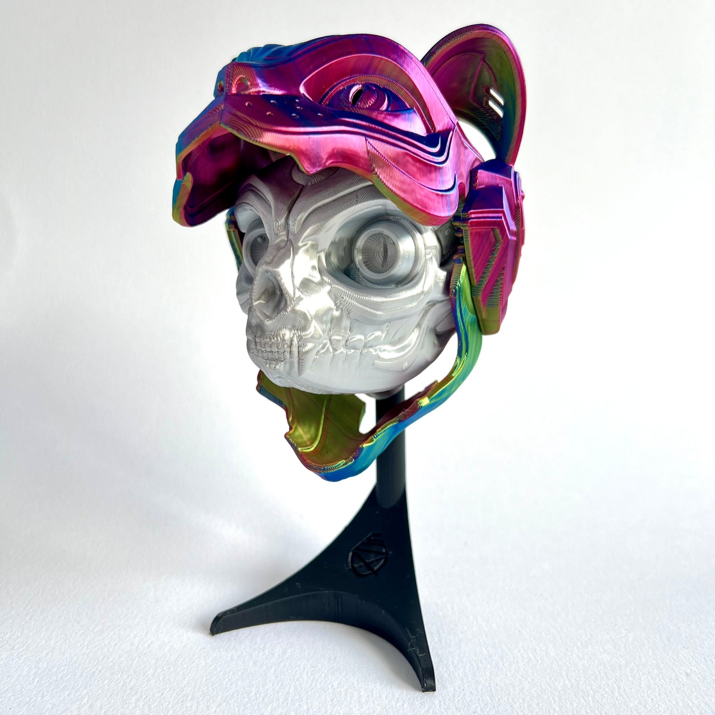 3D Printed Cat Bot Mask Wall Art | Cyberpunk Home Decor