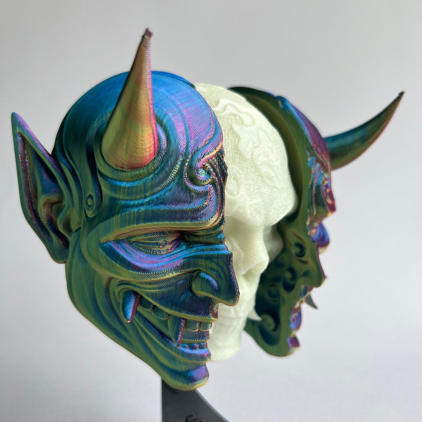 3D Printed Behind Oni Mask Wall Art | Japanese Folklore