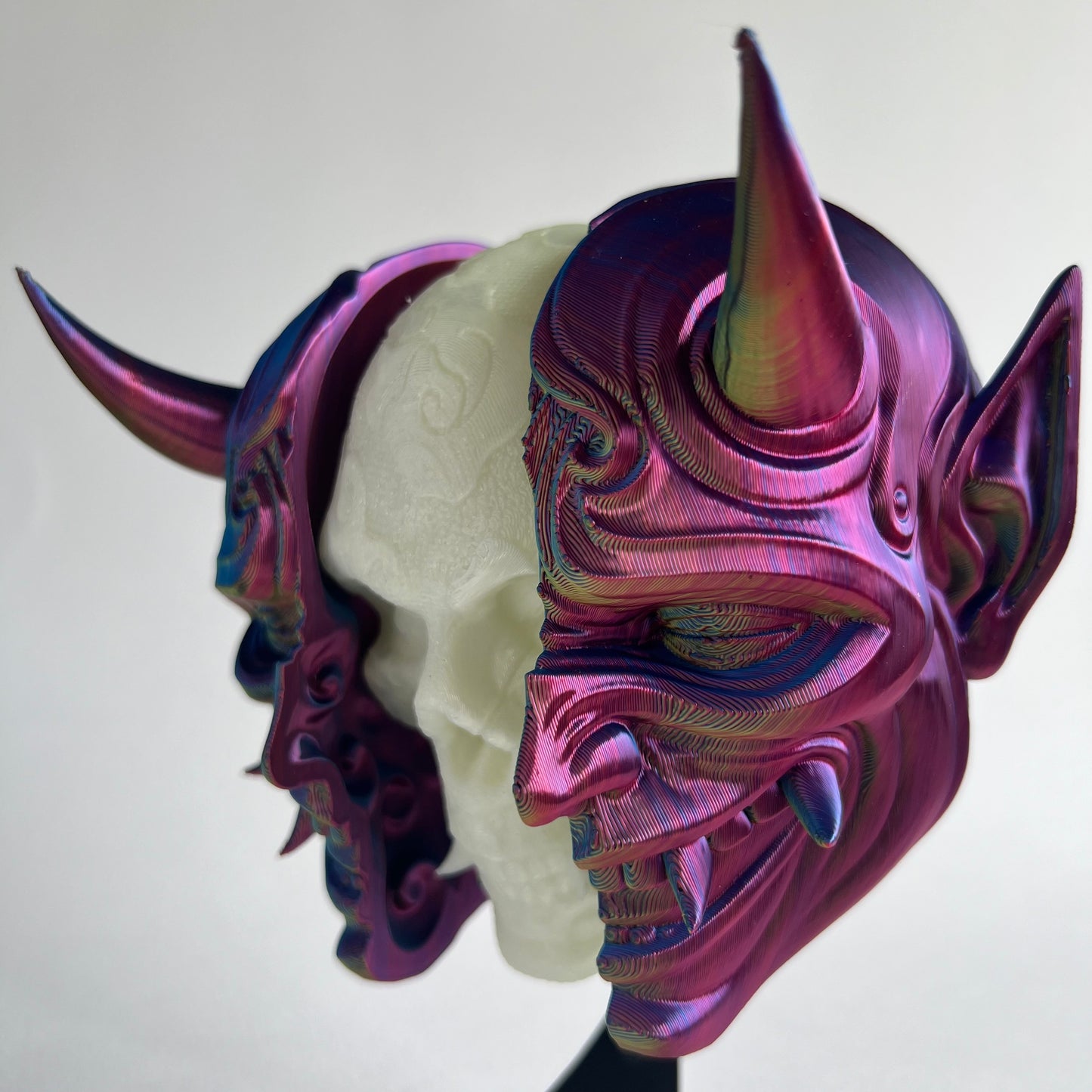 3D Printed Behind Oni Mask Wall Art | Japanese Folklore