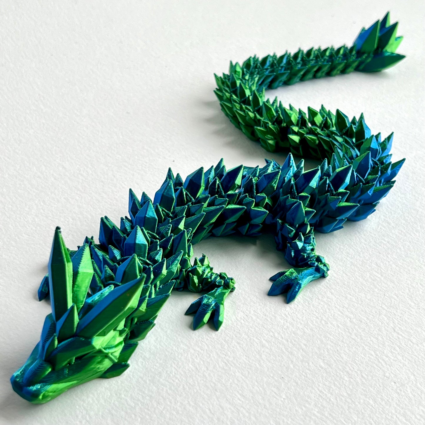3D Printed Crystal Dragon | Large Articulated Figure
