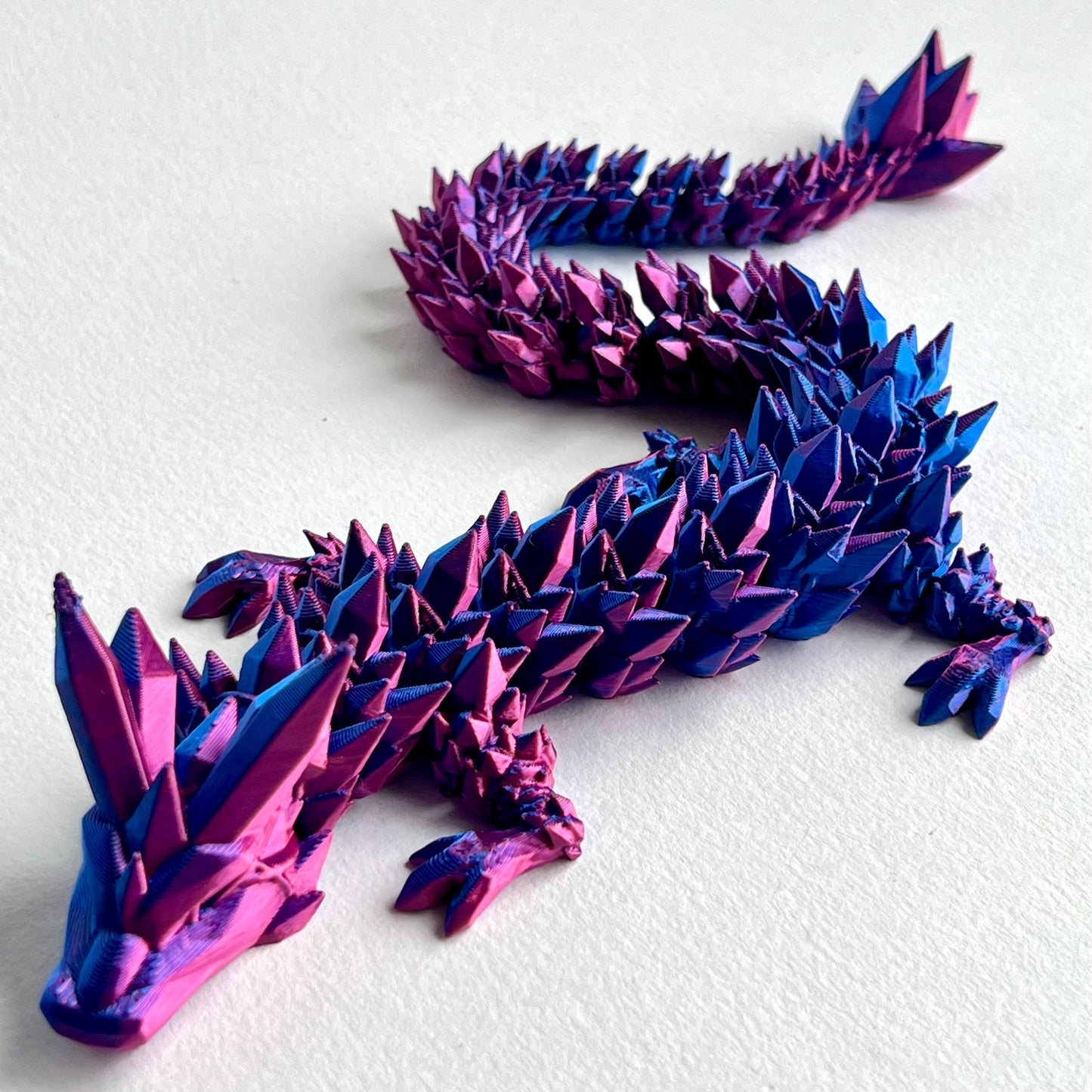 3D Printed Crystal Dragon | Large Articulated Figure