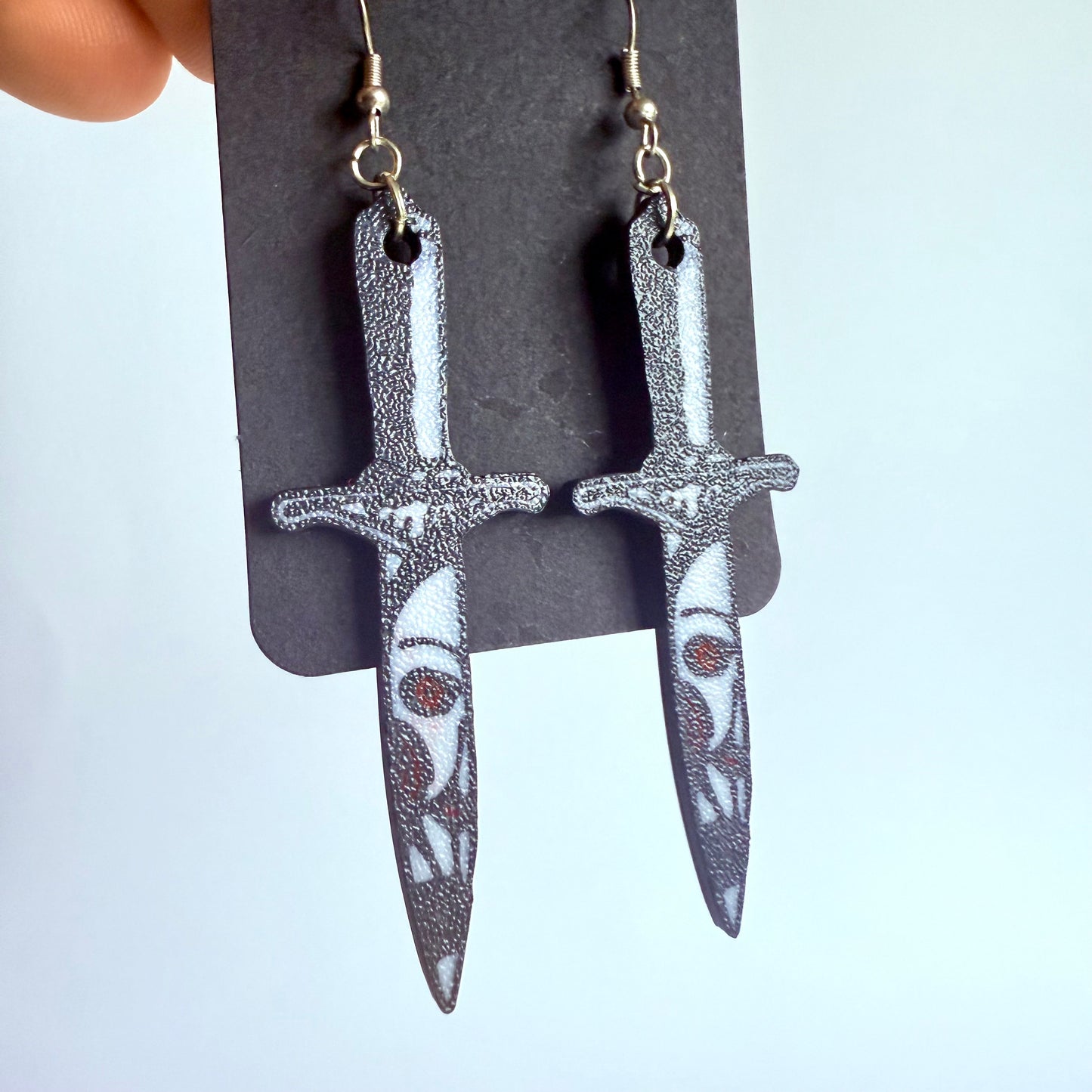 3D Printed Horror Knife Earrings | Iconic Horrors with Silver Hooks