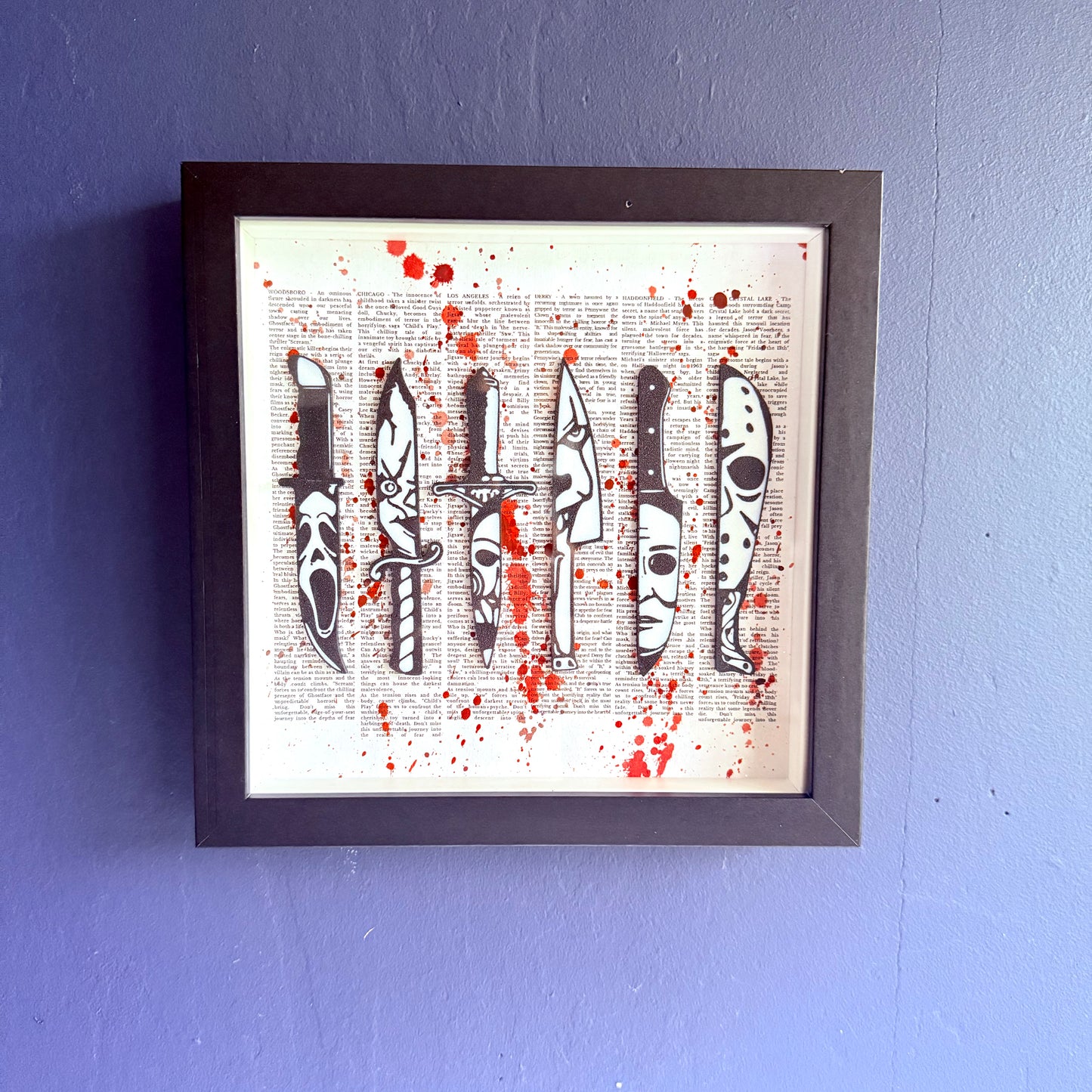 3D Printed Horror Icons Knife Set | Framed Wall Art