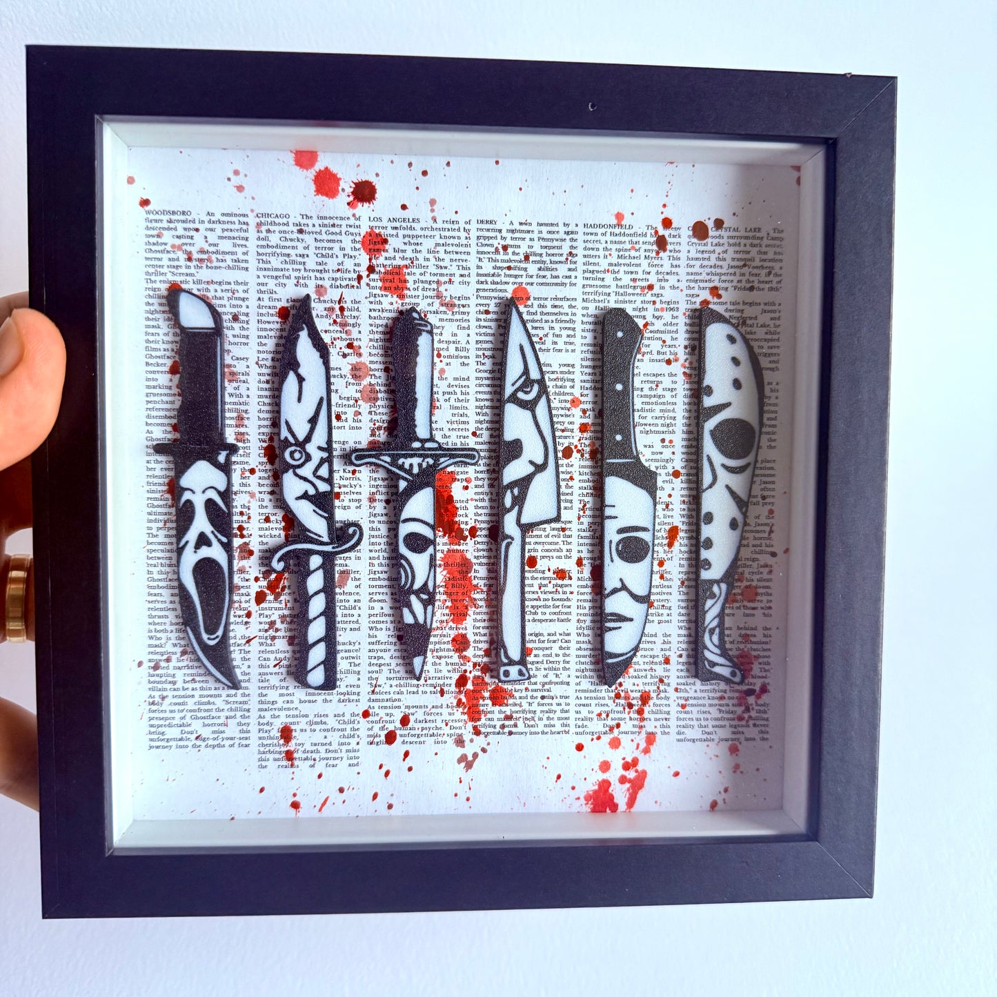 3D Printed Horror Icons Knife Set | Framed Wall Art