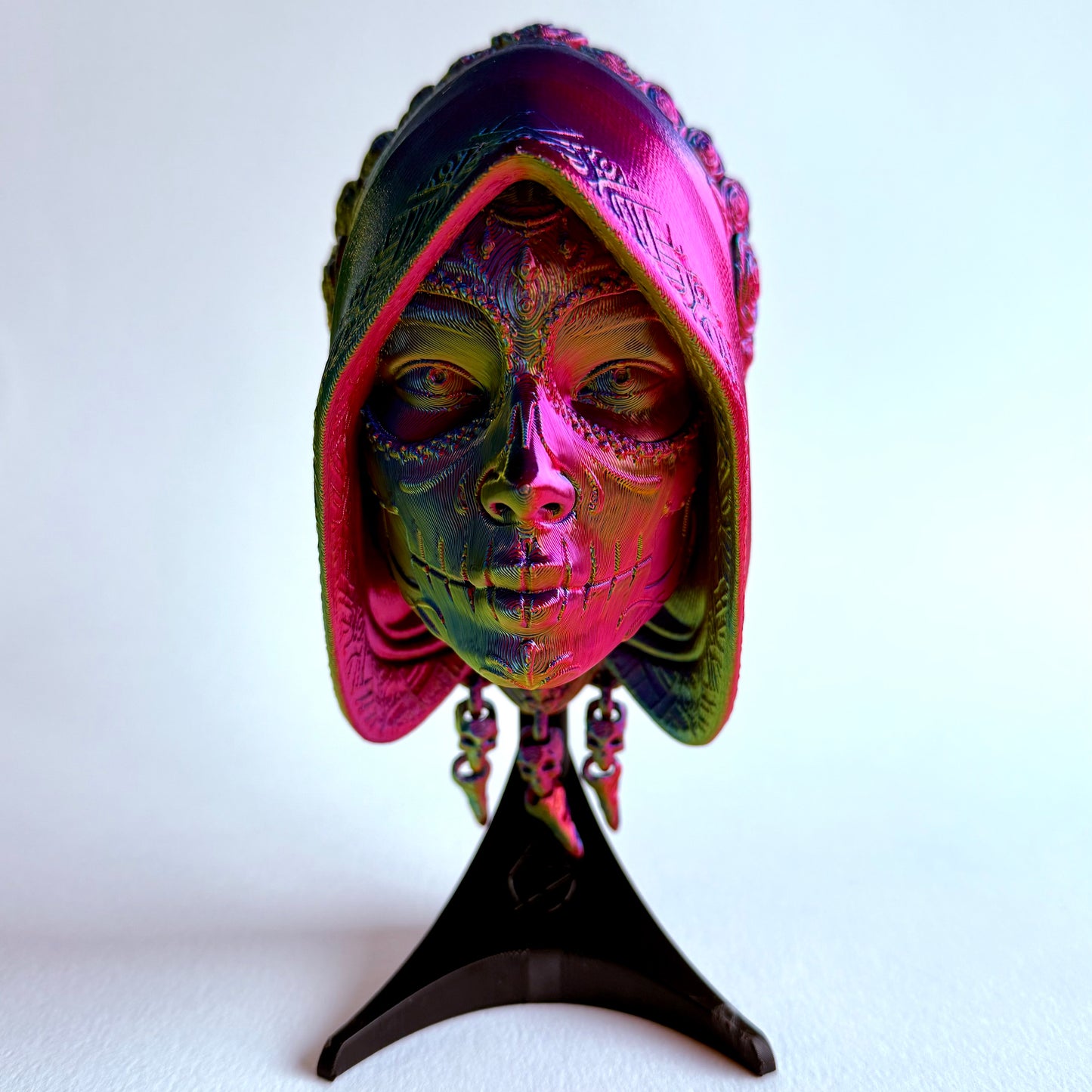3D Printed Santa Catrina Mask Wall Art | Mexican Folk Art