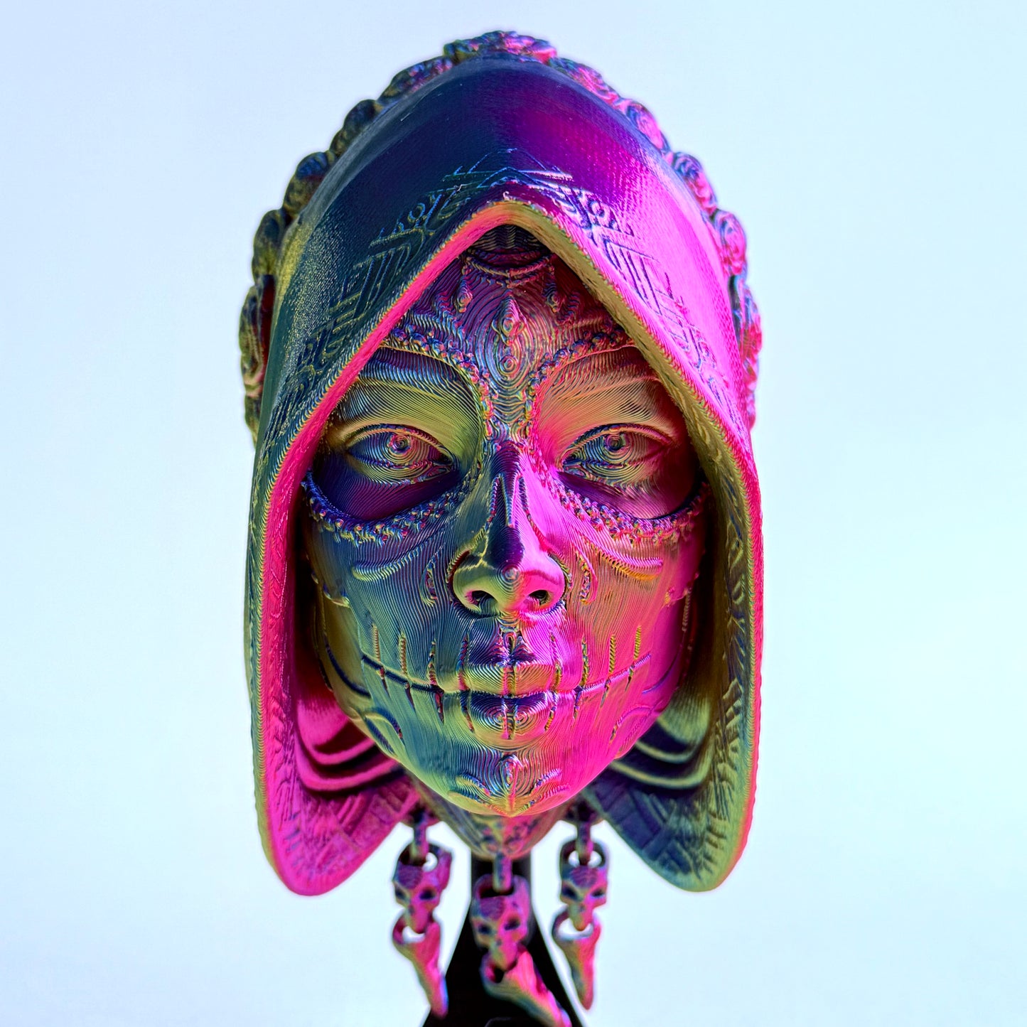 3D Printed Santa Catrina Mask Wall Art | Mexican Folk Art