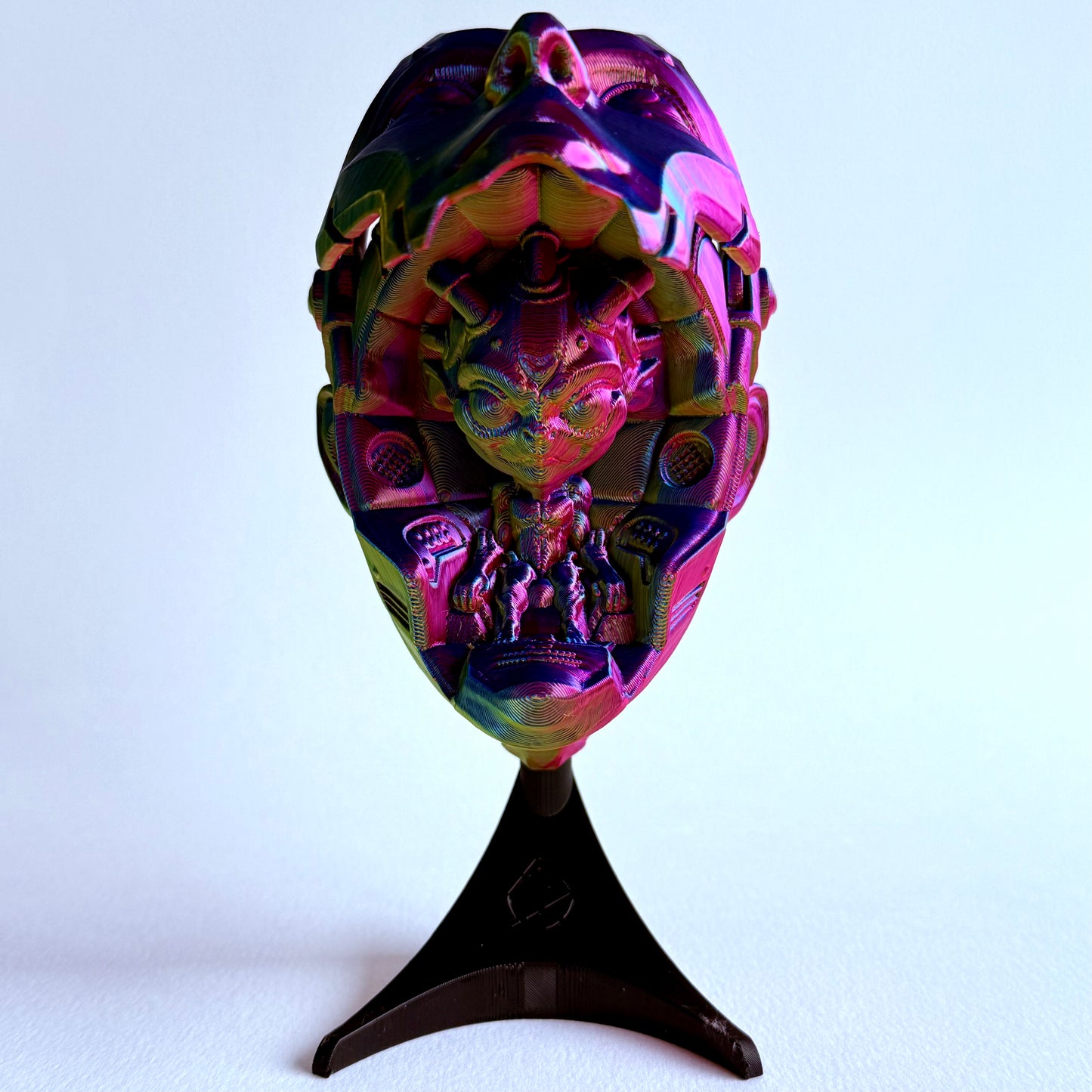 3D Printed Alien Bot Mask Wall Art | Dystopian Decor