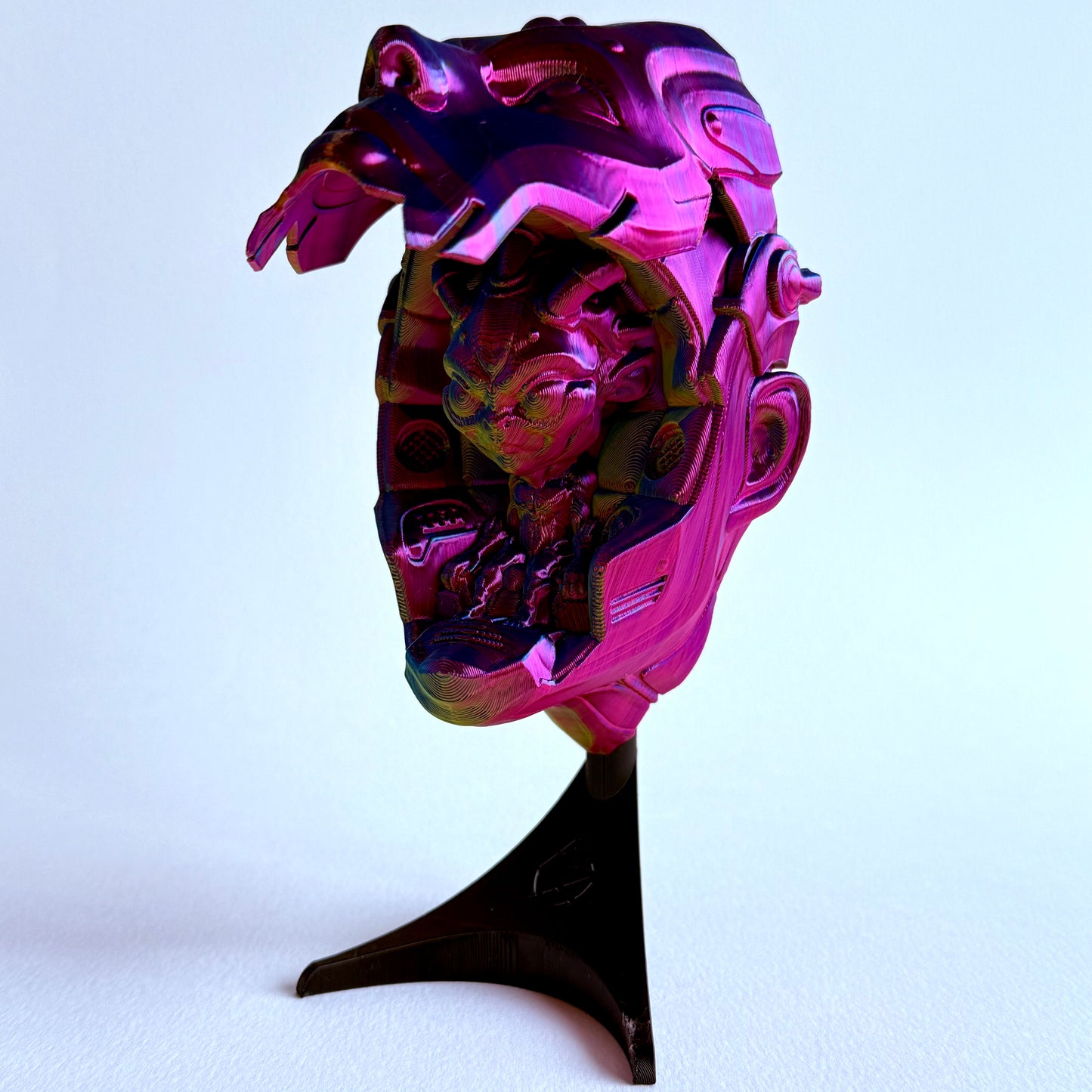 3D Printed Alien Bot Mask Wall Art | Dystopian Decor