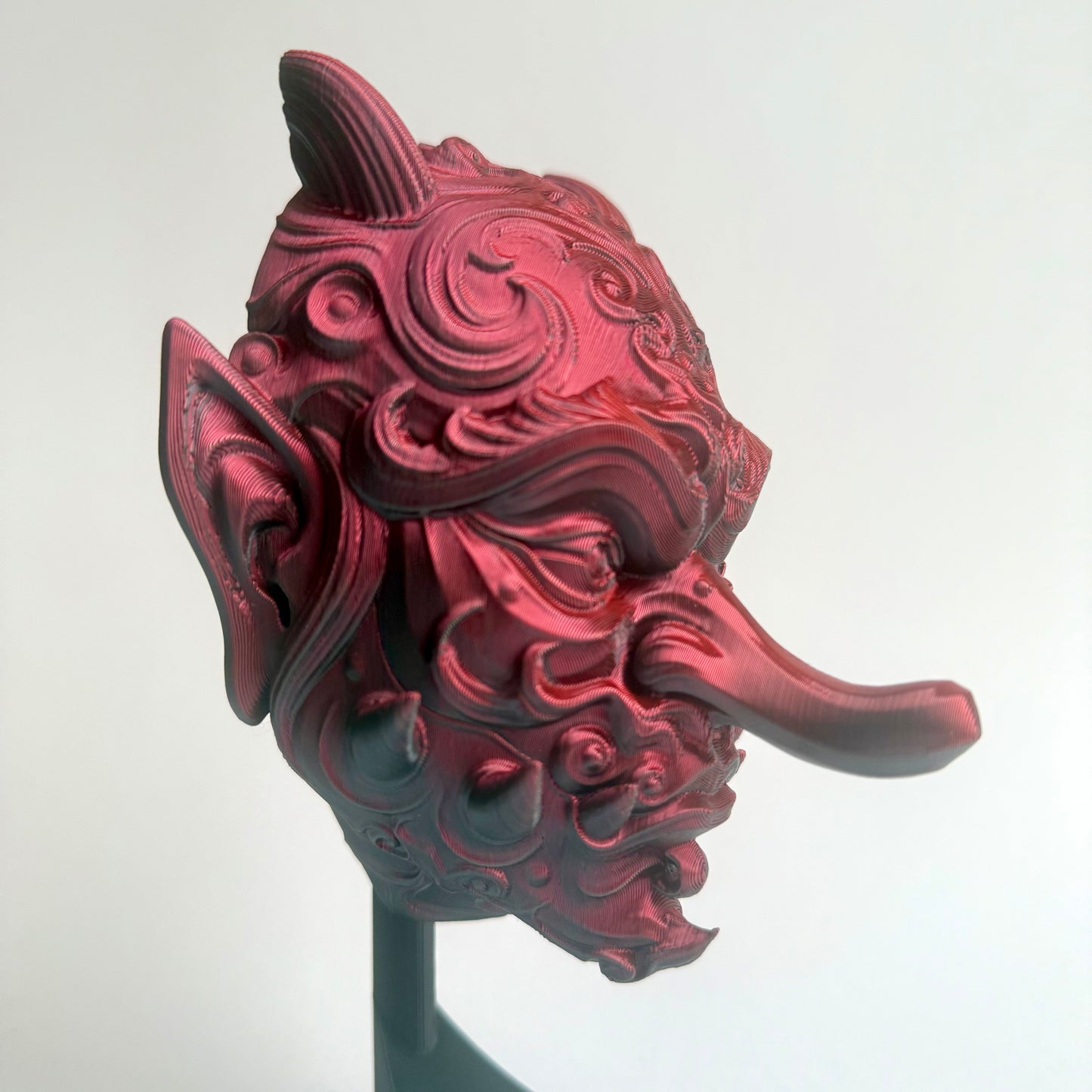 3D Printed Tengu Mask Wall Art | Japanese Folklore Decor