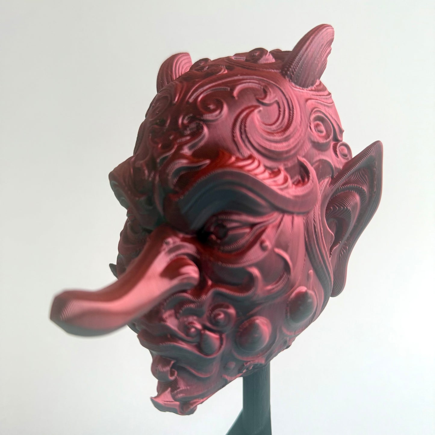 3D Printed Tengu Mask Wall Art | Japanese Folklore Decor
