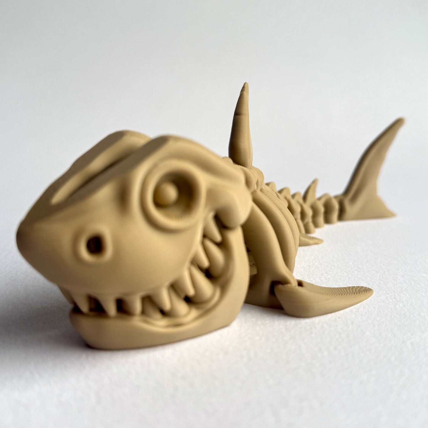 3D Printed Articulating Skeleton Shark | Opening Mouth Figure