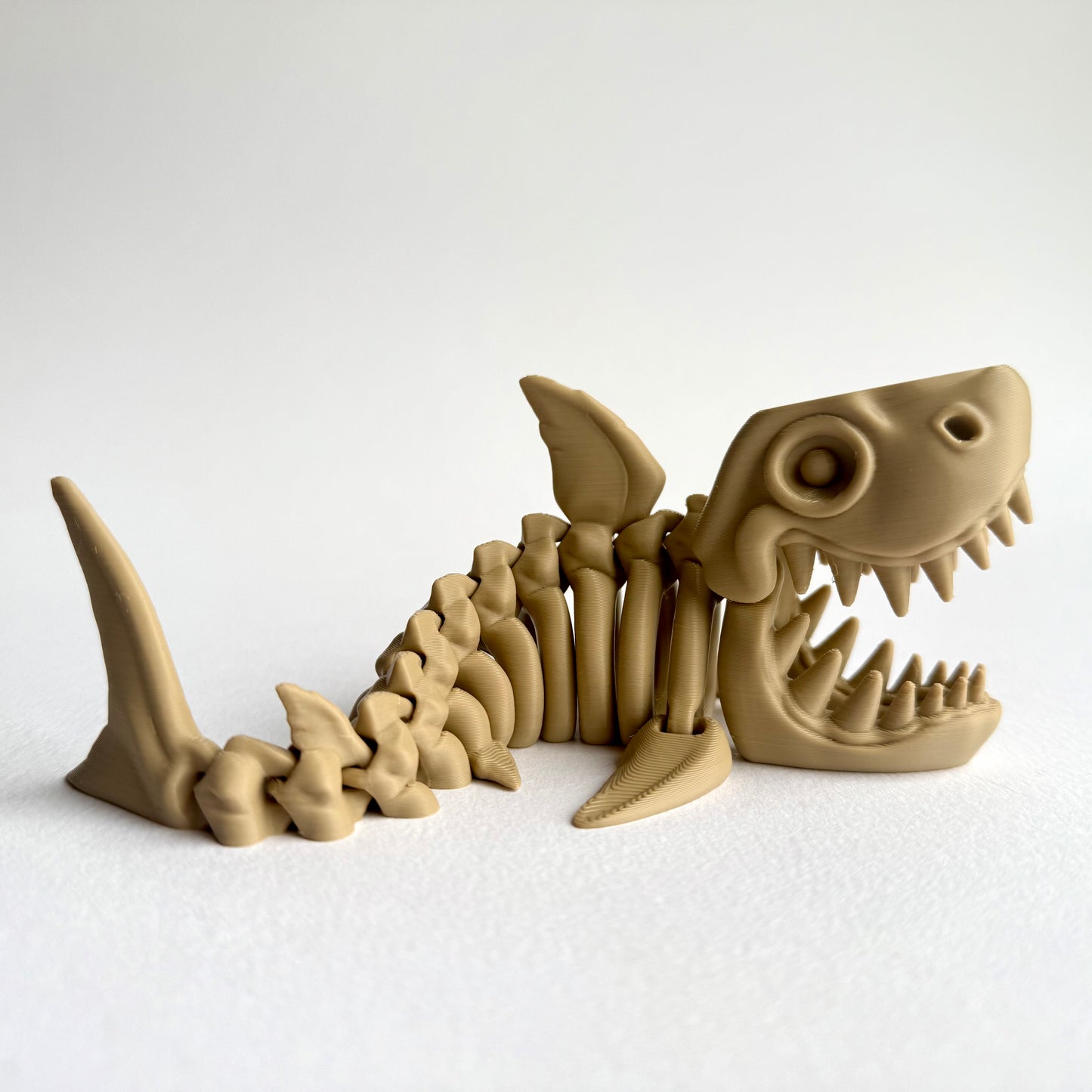 3D Printed Articulating Skeleton Shark | Opening Mouth Figure