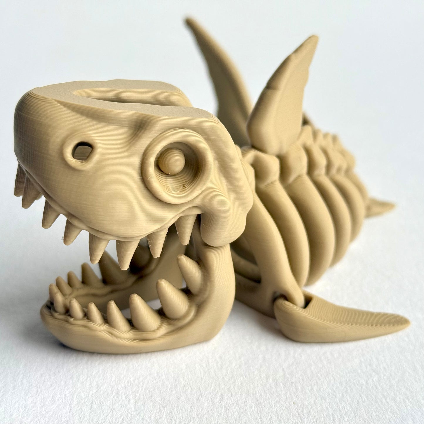 3D Printed Articulating Skeleton Shark | Opening Mouth Figure