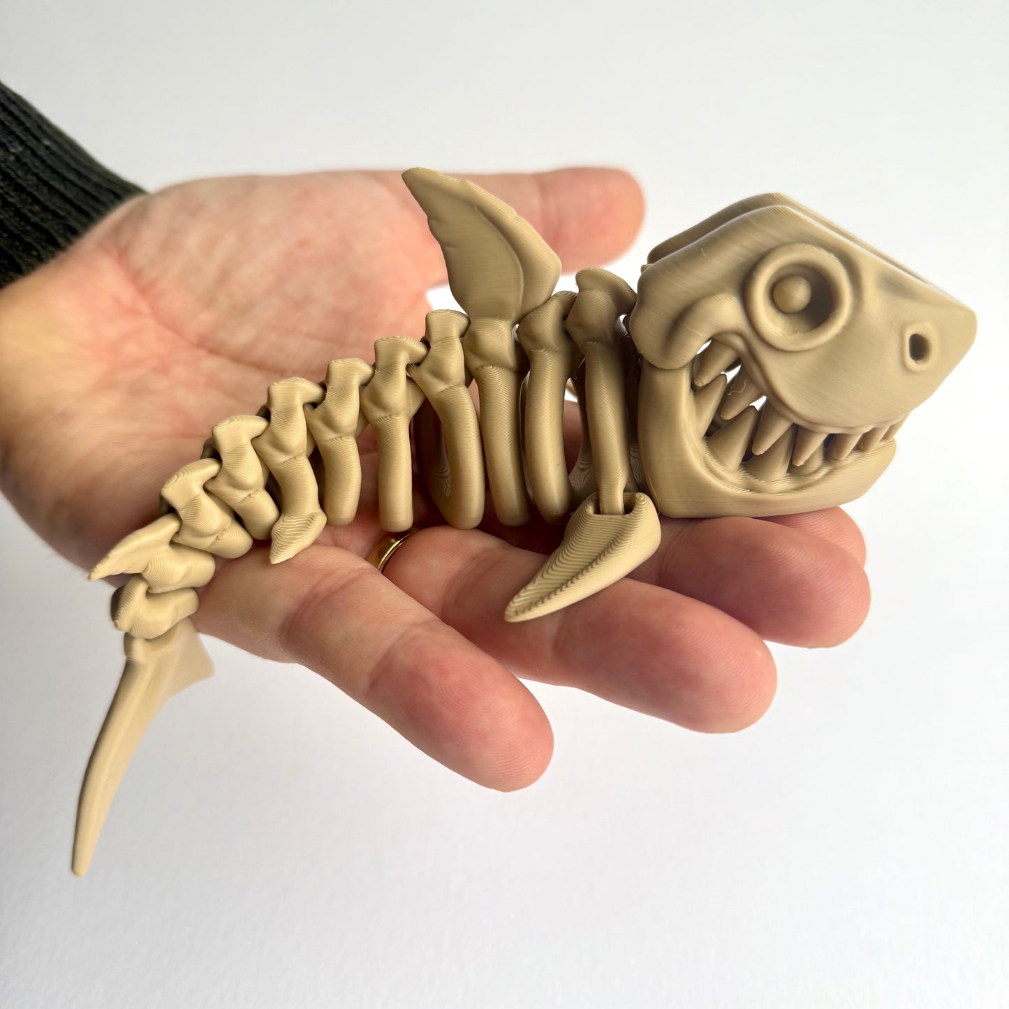 3D Printed Articulating Skeleton Shark | Opening Mouth Figure