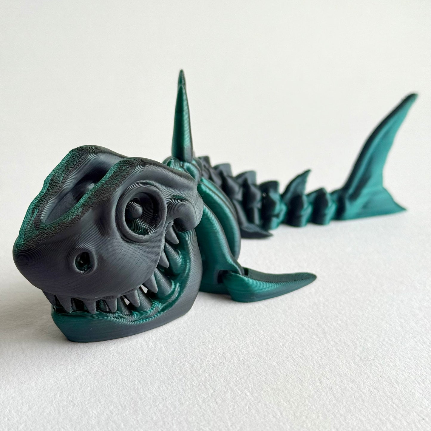 3D Printed Articulating Skeleton Shark | Opening Mouth Figure