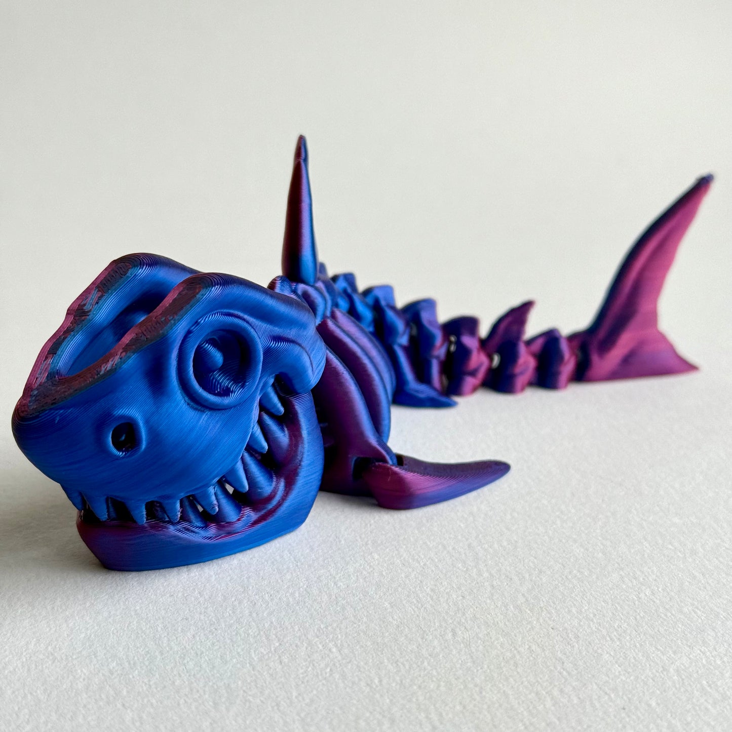 3D Printed Articulating Skeleton Shark | Opening Mouth Figure