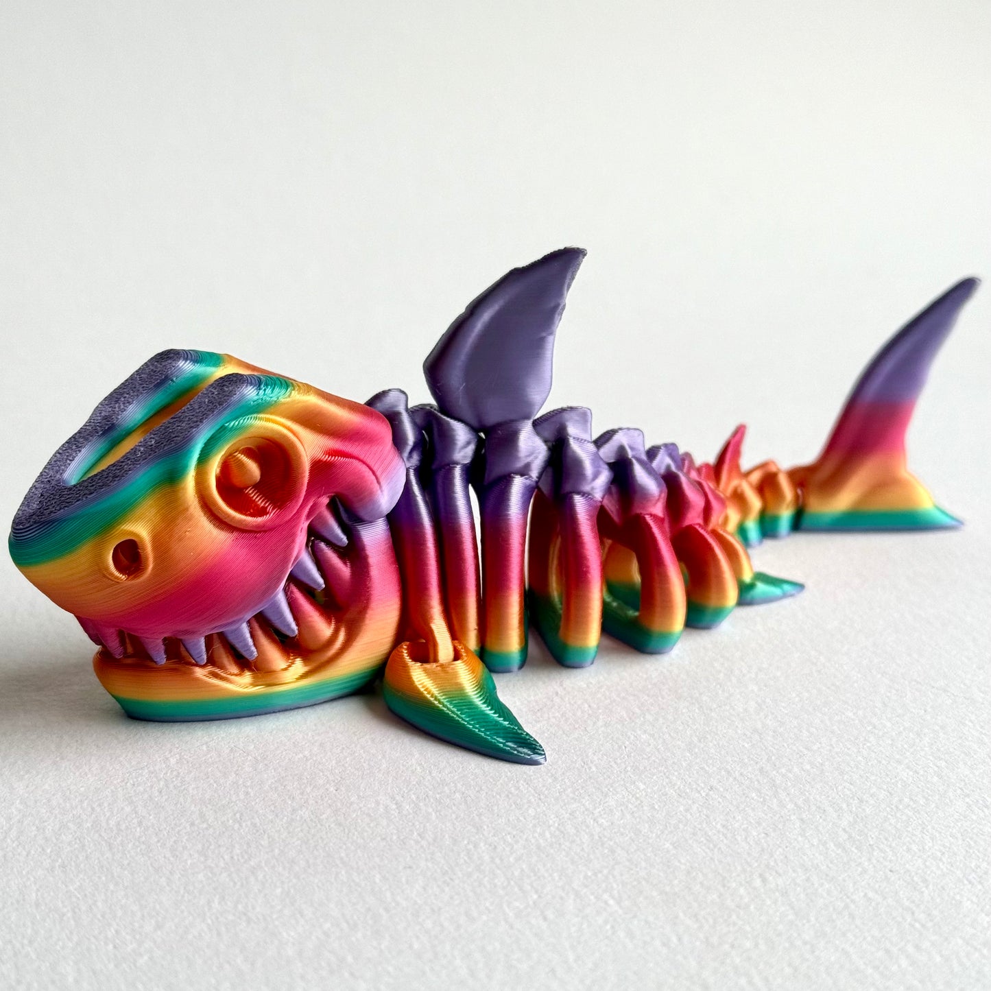3D Printed Articulating Skeleton Shark | Opening Mouth Figure