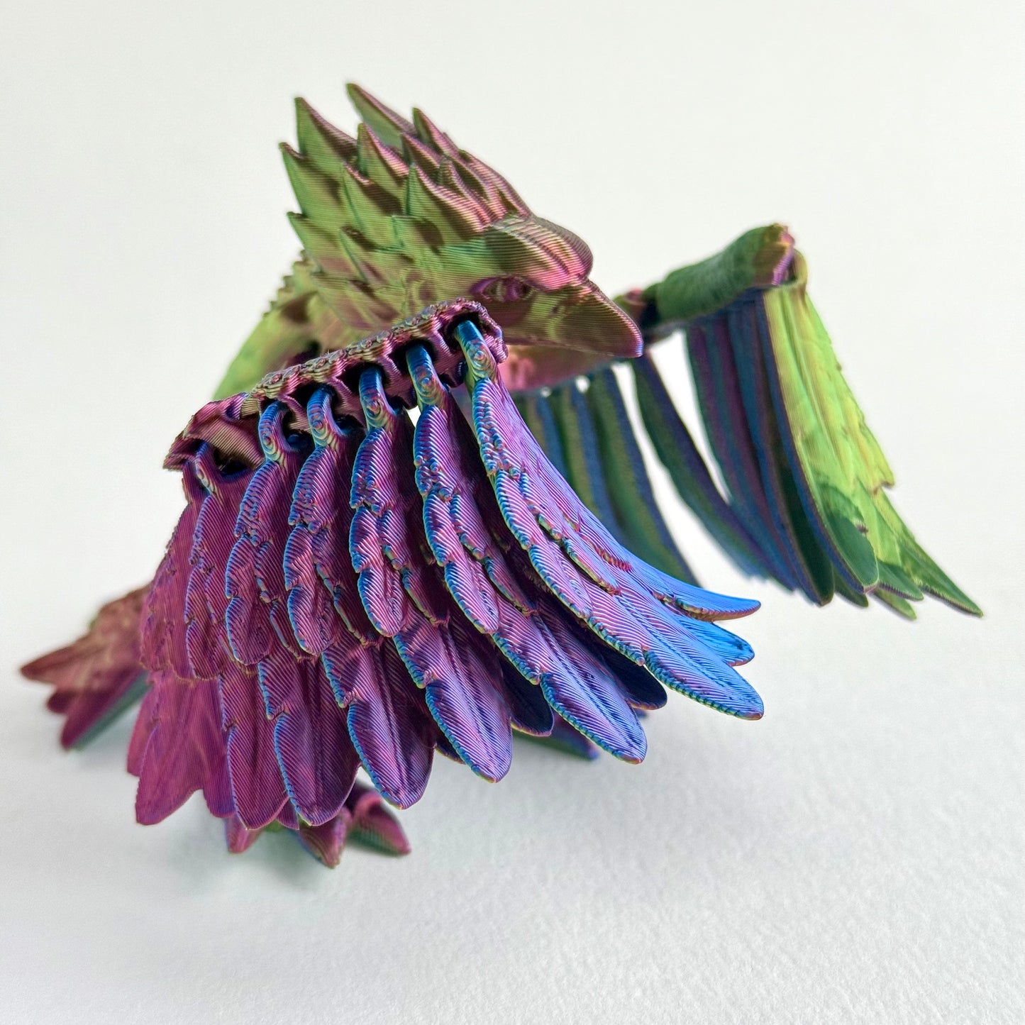 3D Printed Articulating Phoenix | Feathered Wings Figure