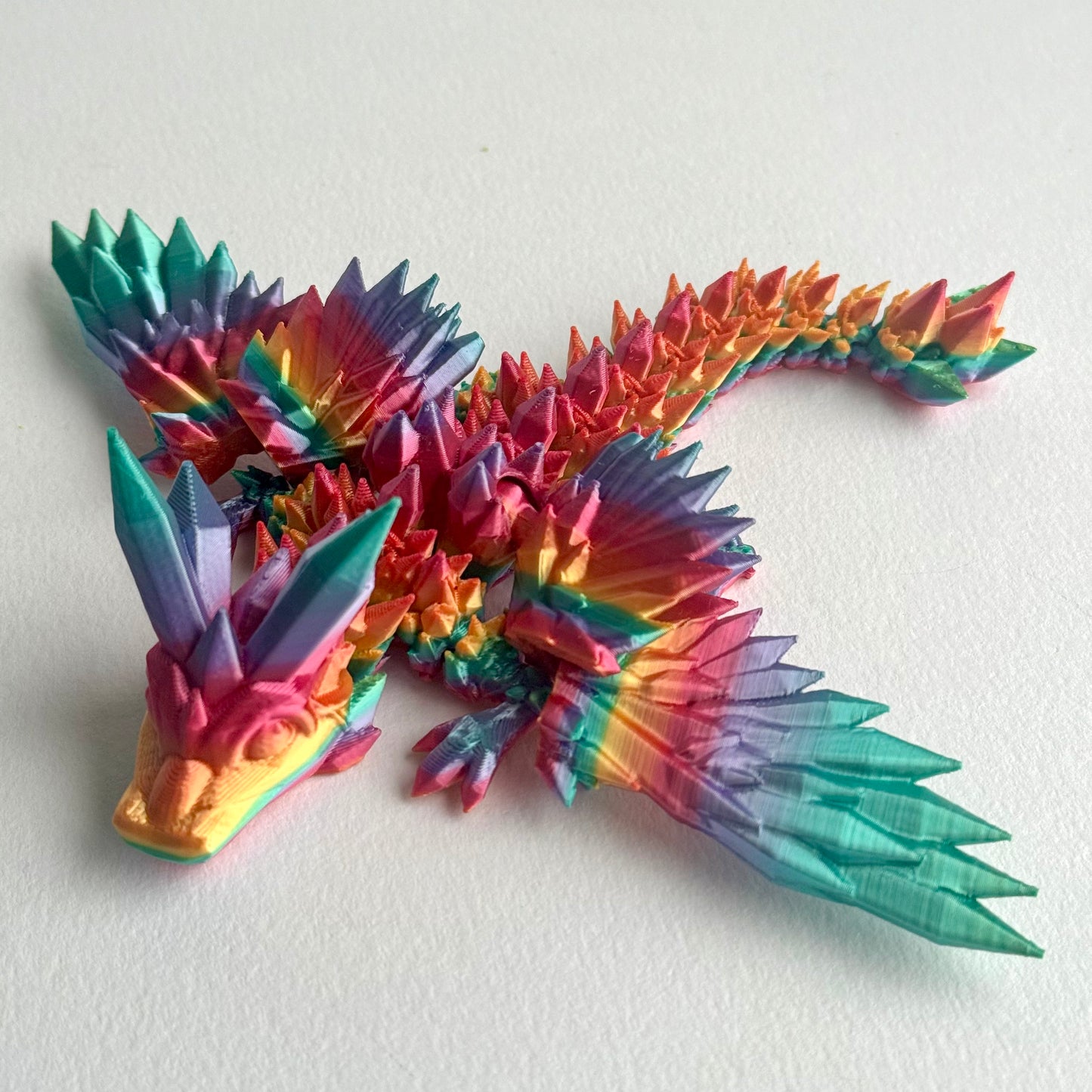 3D Printed Crystal Wing Baby Dragon | 7 Inch Articulated Figure