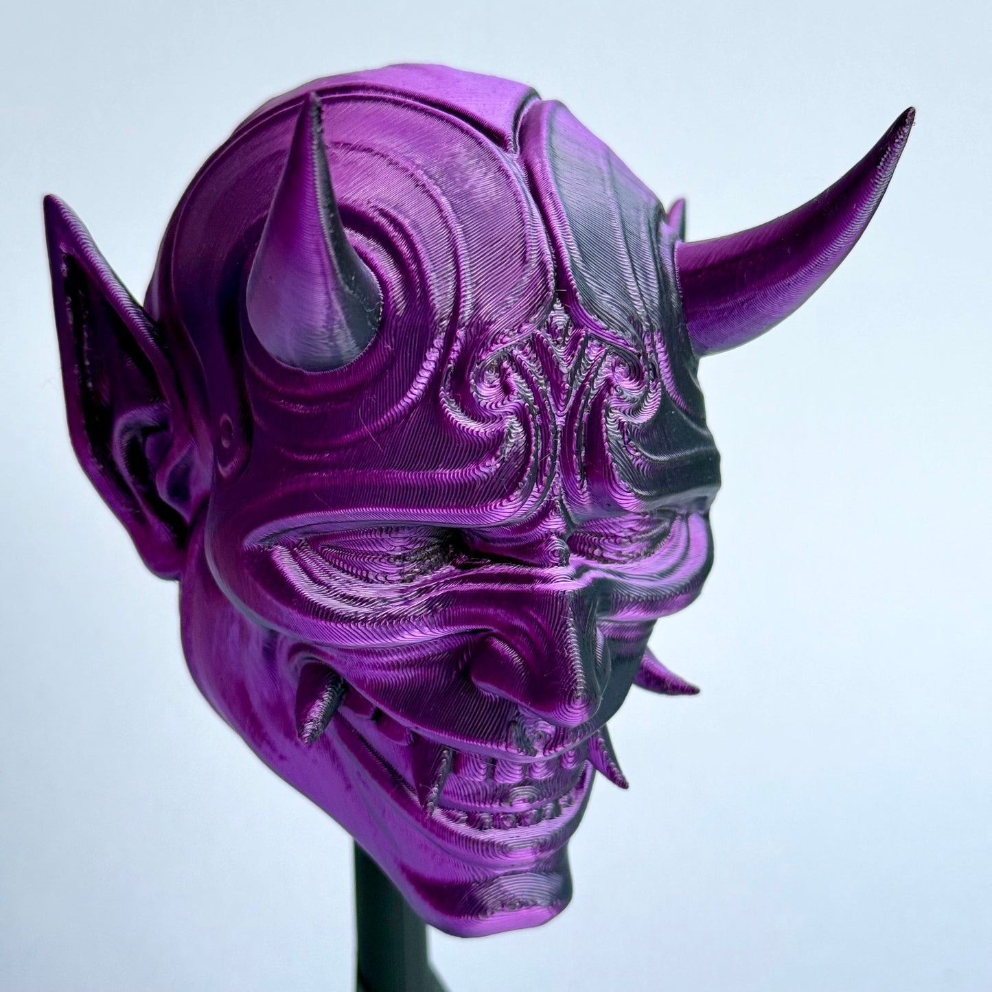3D Printed Oni Mask Wall Art | Japanese Demon Decor
